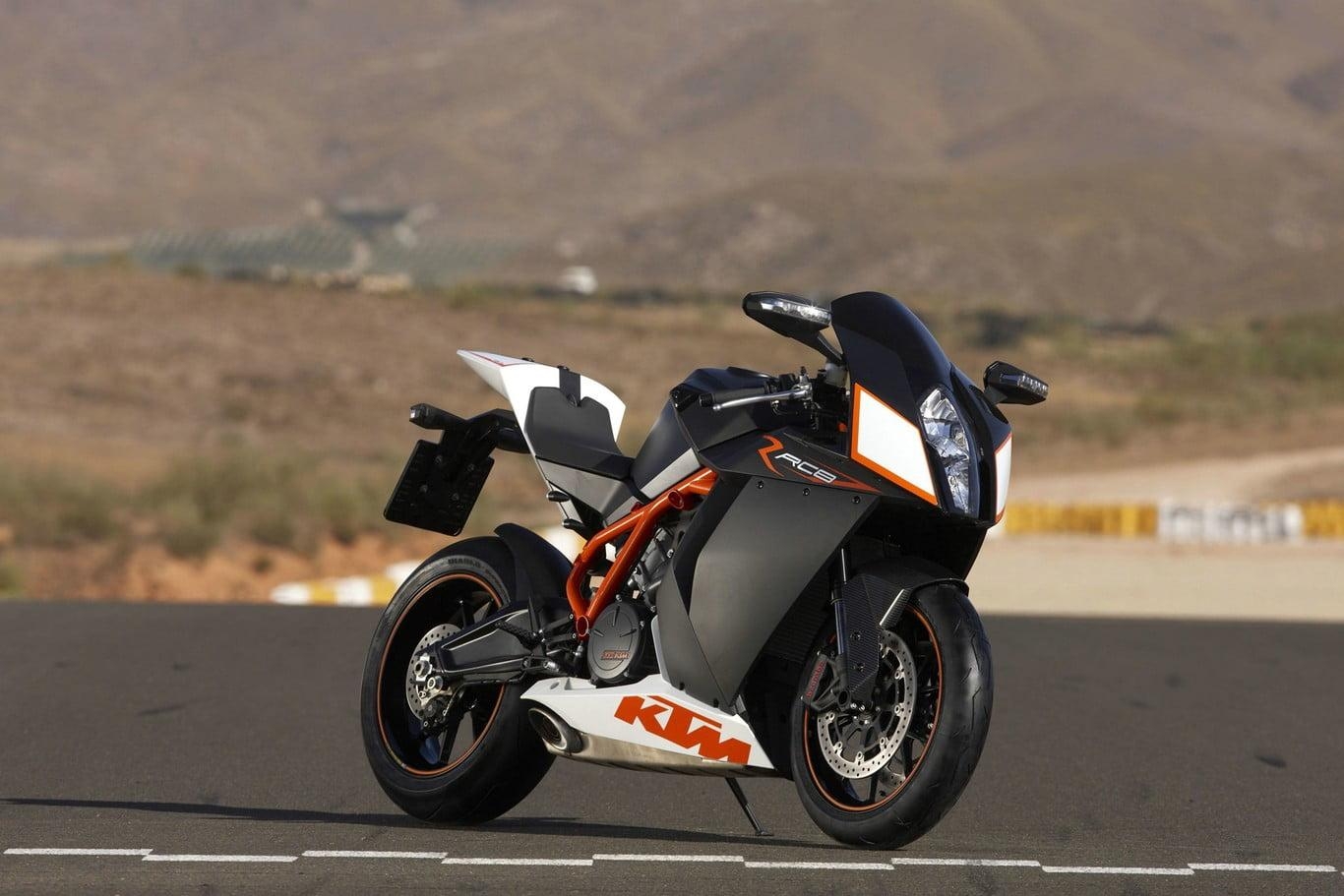 1370x920 Black and red KTM sport bike, motorcycle, KTM RC KTM HD, Desktop