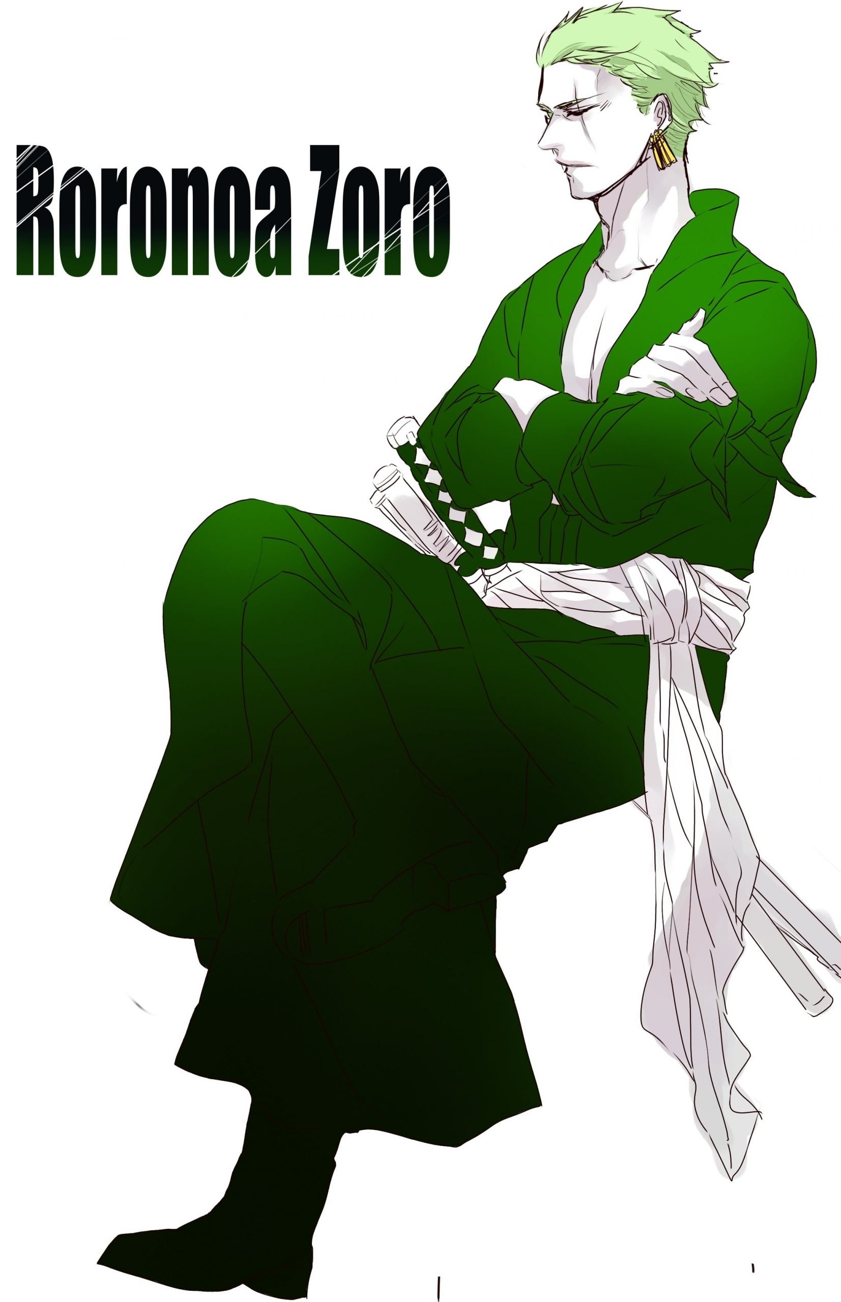 1660x2560 HD wallpaper One Piece Roronoa Zoro white background, Phone