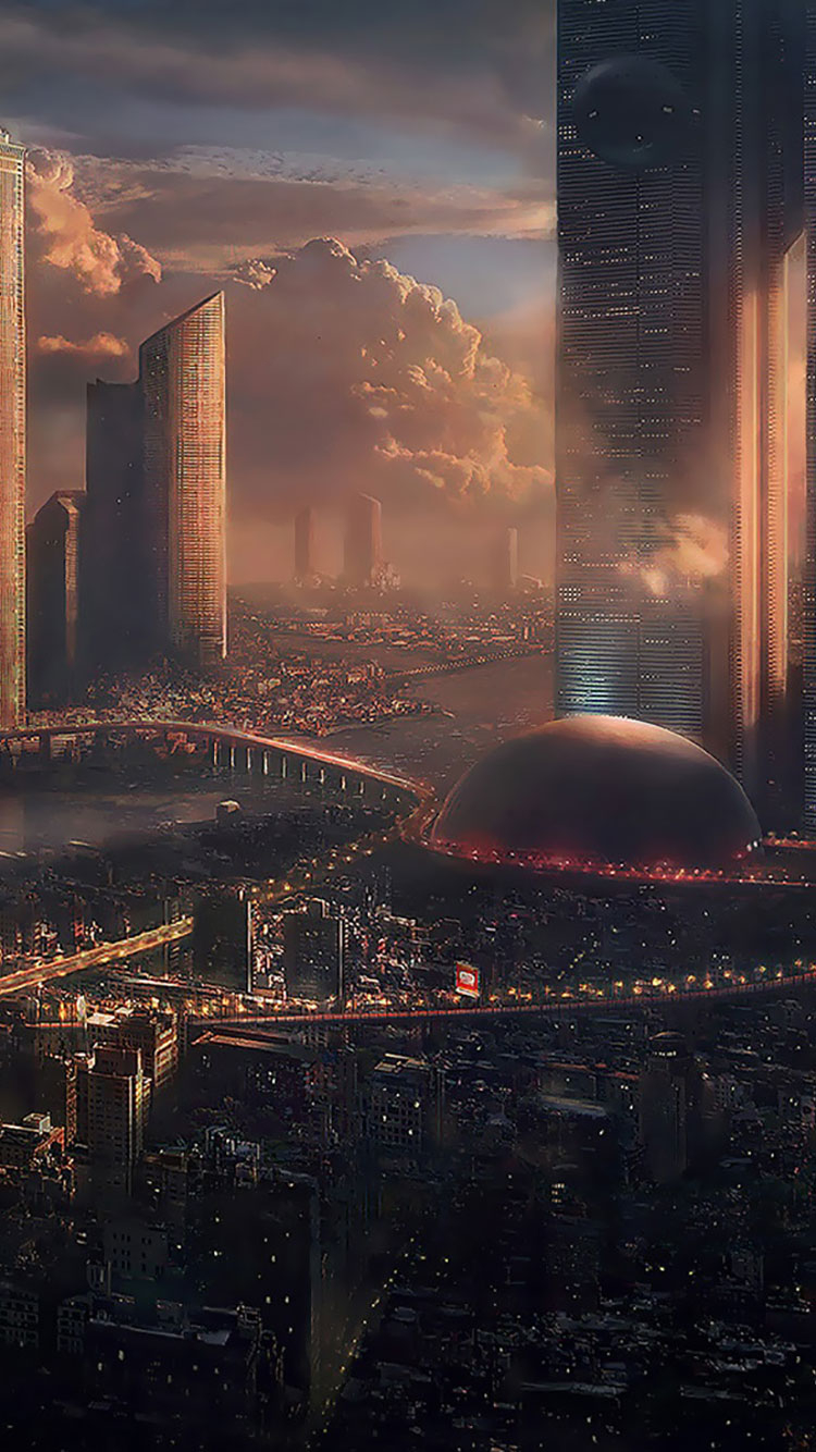 750x1340 Futuristic City iPhone Wallpaper, Phone