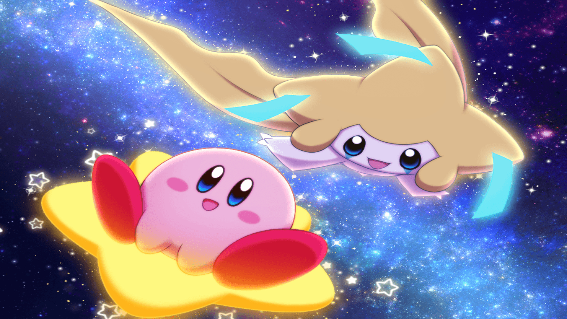 1920x1080 Two Stars Crossover Kirby Pokmon Jirachi Pokmon Video Game HD, Desktop