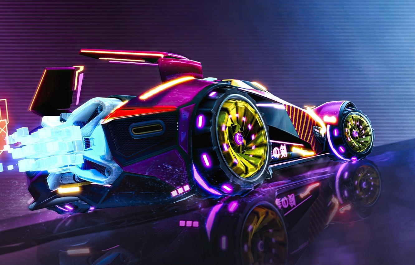 1340x850 Wallpaper car, neon, fast, super car, rocket league image for desktop, section игры, Desktop