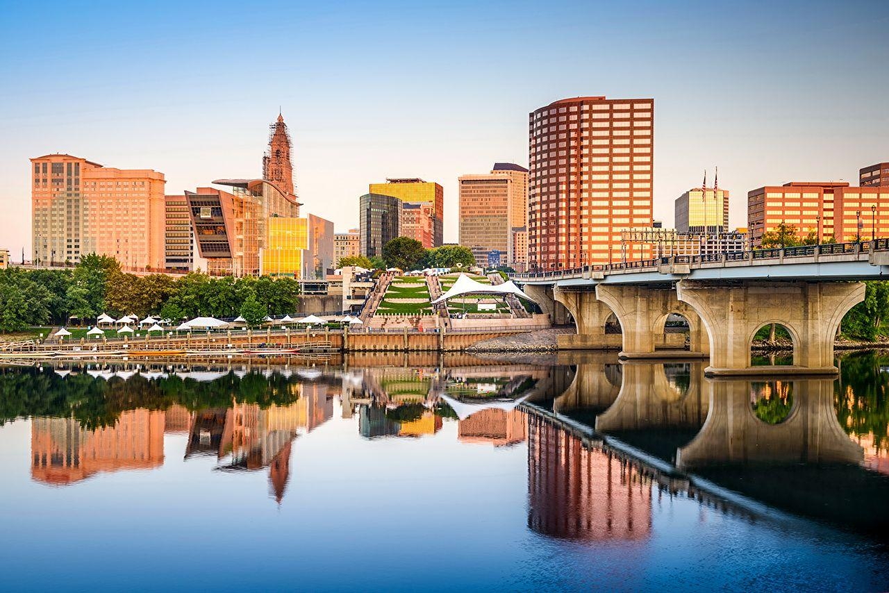 1280x860 Photo USA Hartford Connecticut Bridges Rivers Cities Building, Desktop