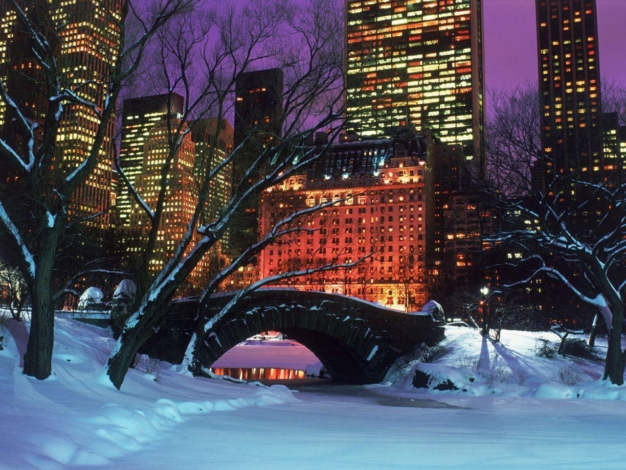 1280x960 Central Park in Winter Wallpaper Winter Nature, Desktop