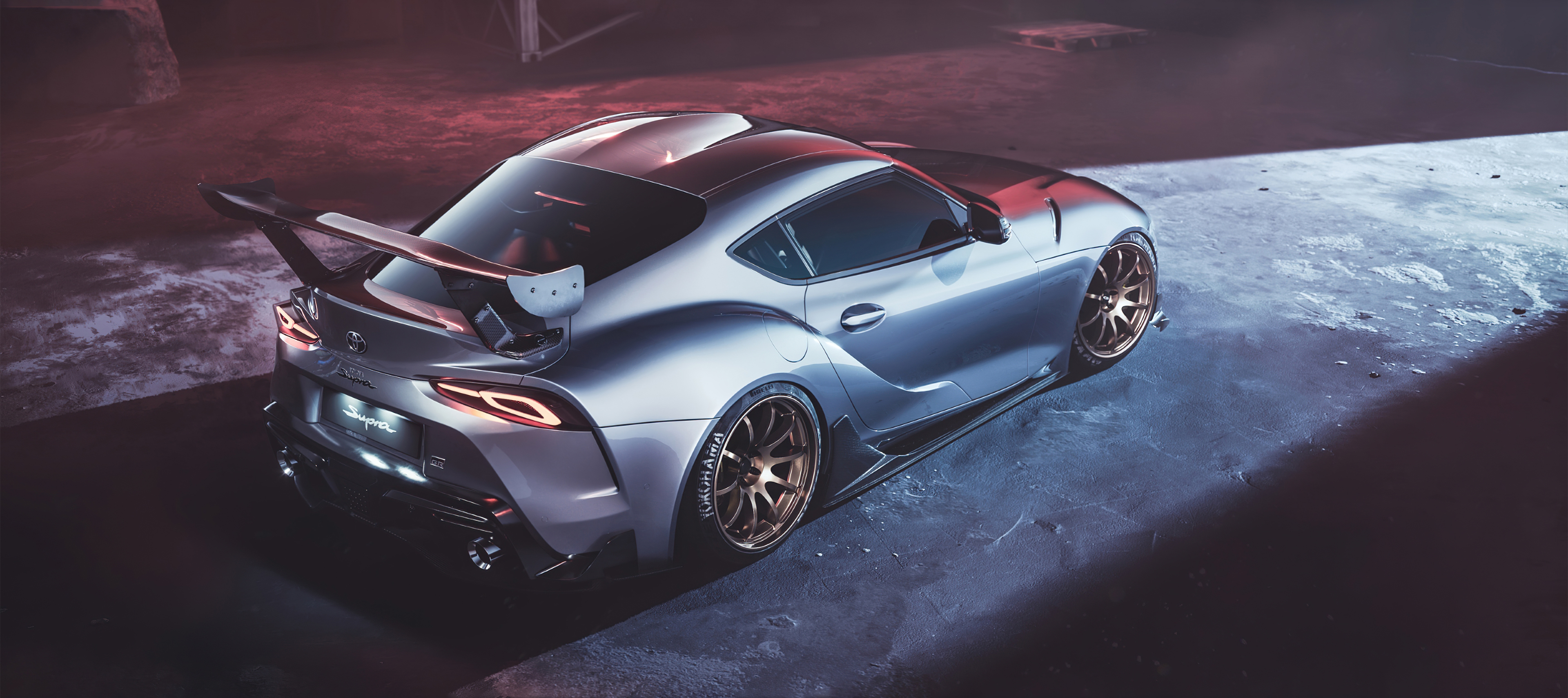 3840x1710 Toyota Supra Cgi Rear 4k, HD Cars, 4k Wallpaper, Image, Background, Photo and Picture, Dual Screen