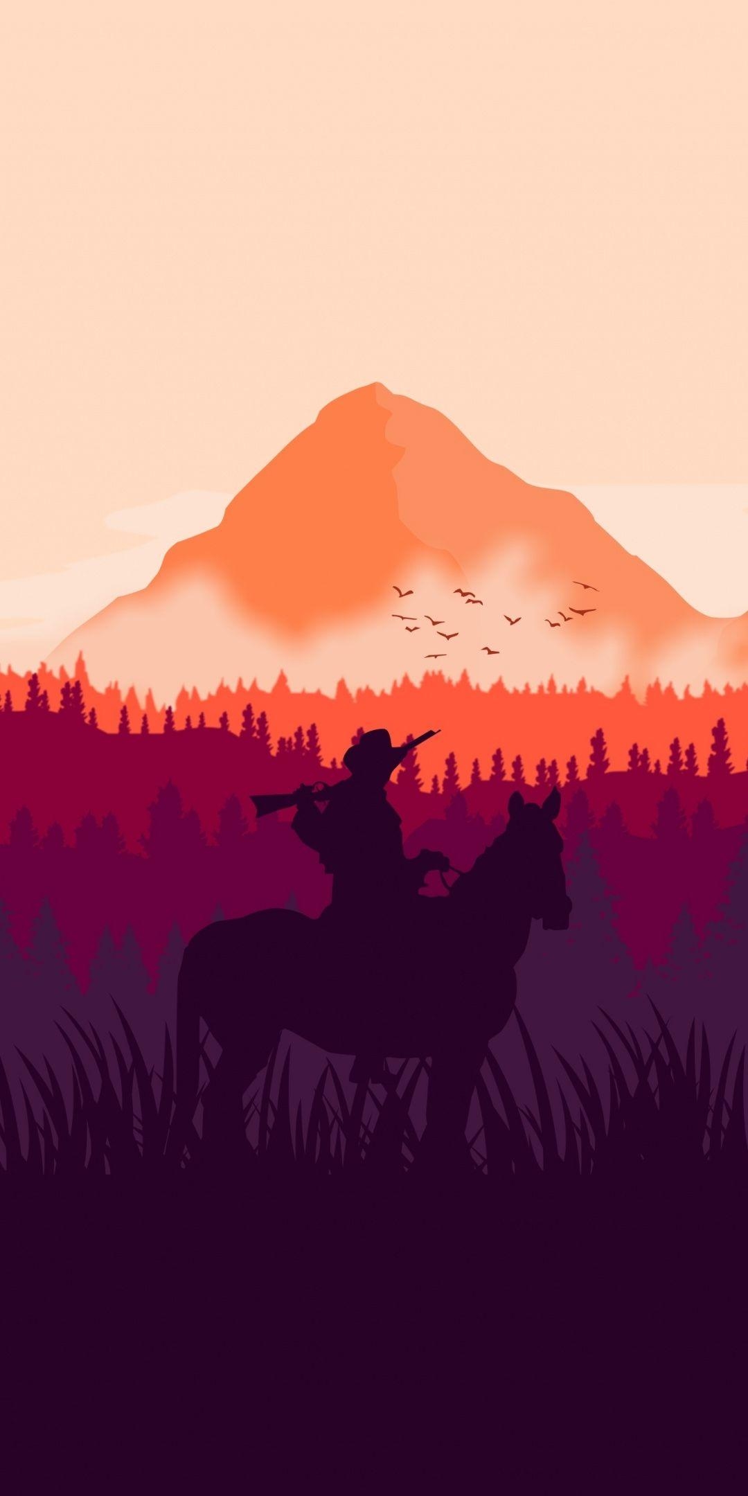 1080x2160 Red Dead Redemption horse ride, silhouette, art,  wallpaper. Red dead redemption artwork, Red dead redemption art, Red dead redemption, Phone