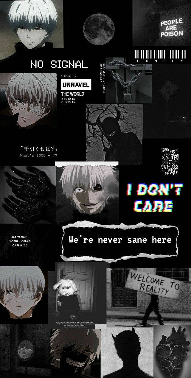 650x1270 Download Black Aesthetic Anime Kaneki Ken Wallpaper, Phone