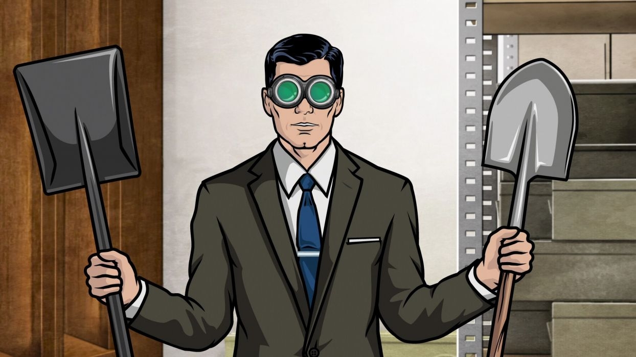 1250x700 Glasses archers Archer (TV) shovel Secret Agent wallpaper, Desktop