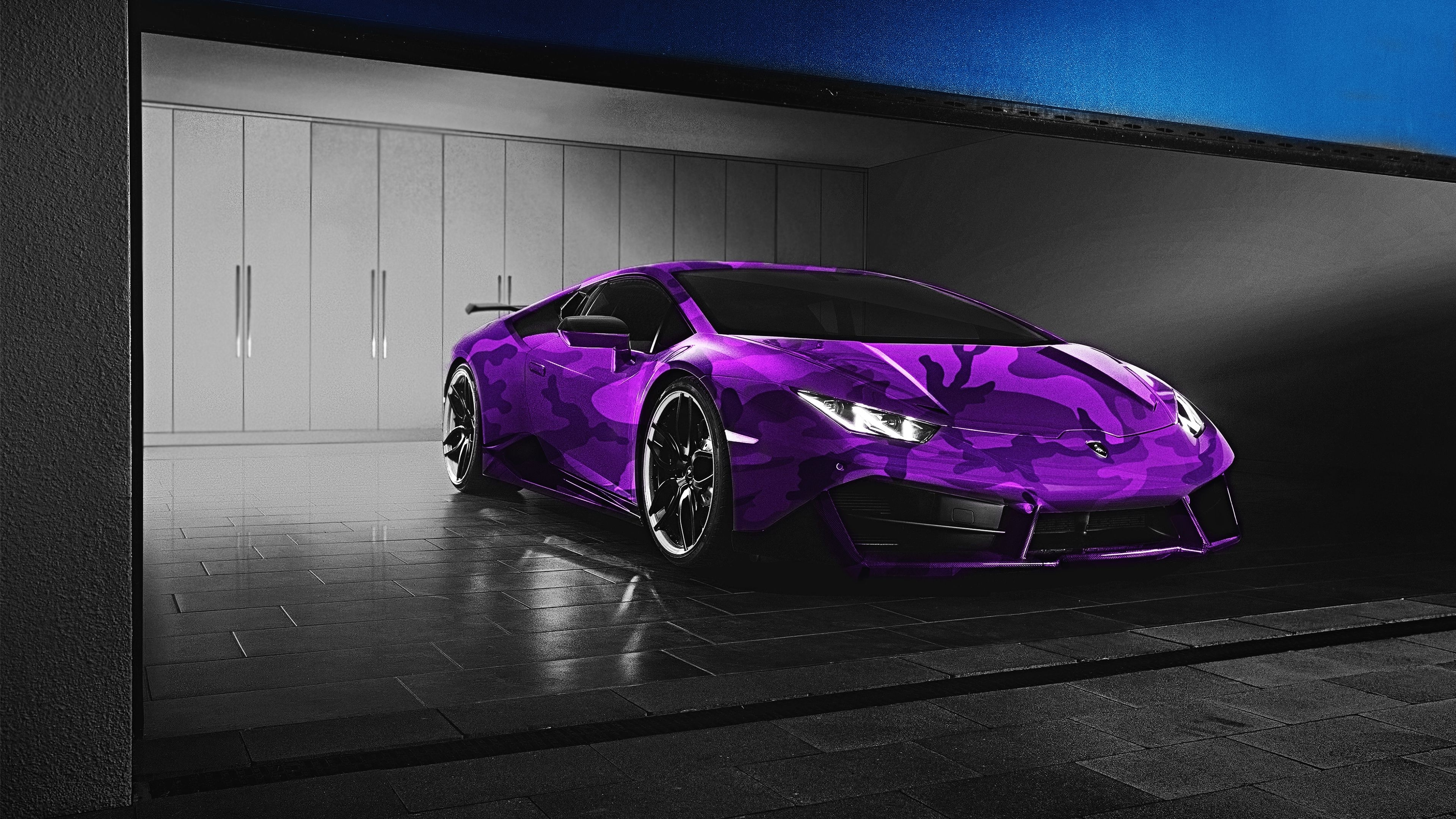 3840x2160 Purple Car Background, Desktop