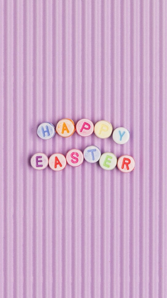 680x1200 HAPPY EASTER beads text typography on purple. free image / Tana. Easter background, Easter wallpaper, Pink easter wallpaper, Phone