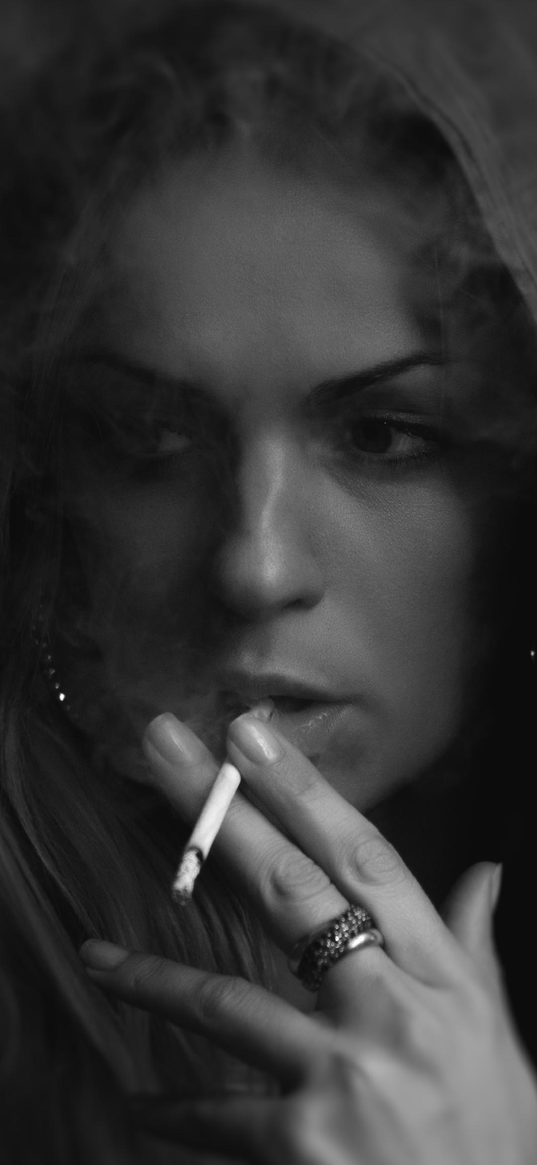 1080x2340 Women Smoking () Wallpaper, Phone