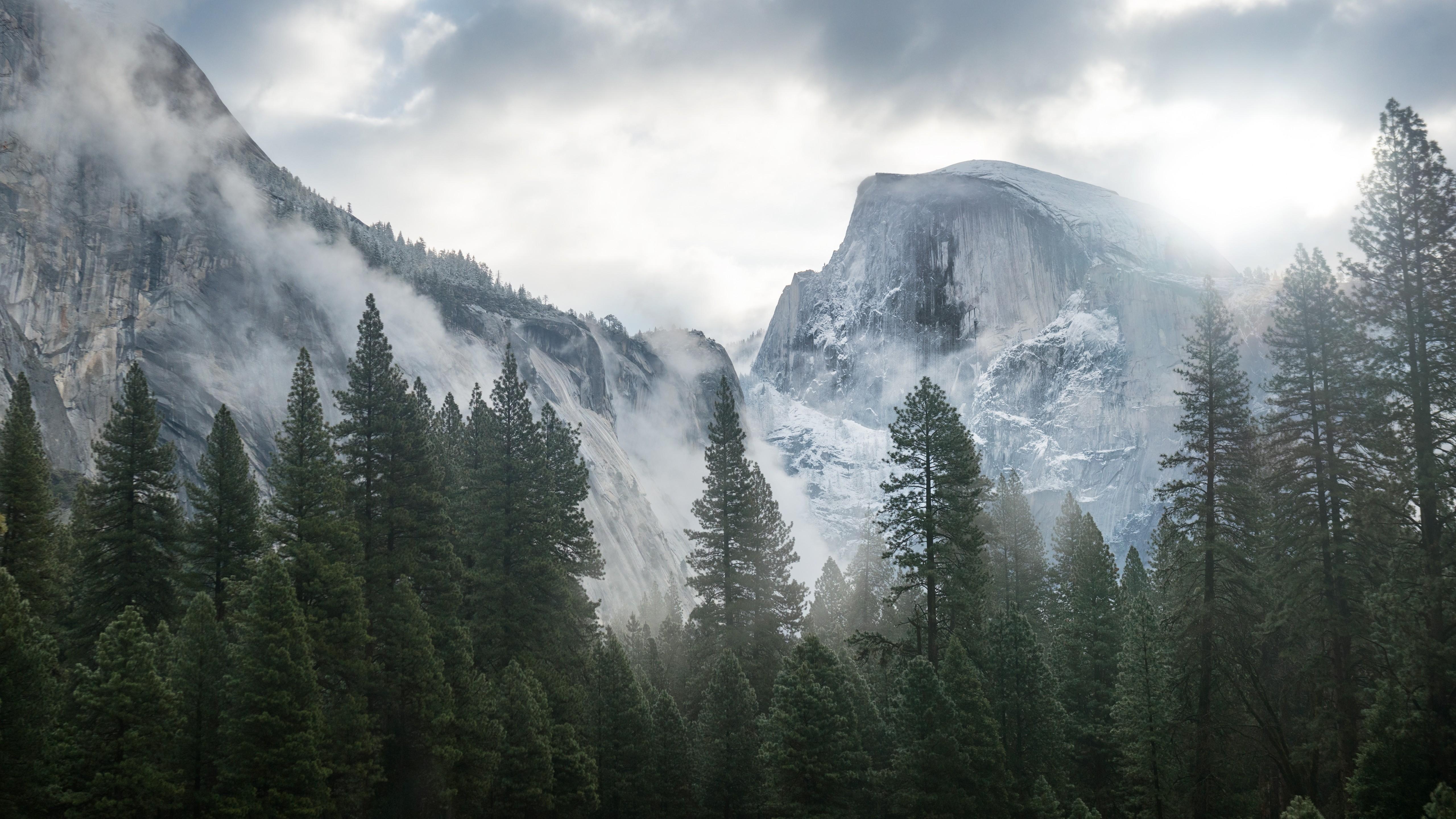 5120x2880 Wallpaper Yosemite, 5k, 4k wallpaper, 8k, forest, OSX, apple, mountains, Nature, Desktop