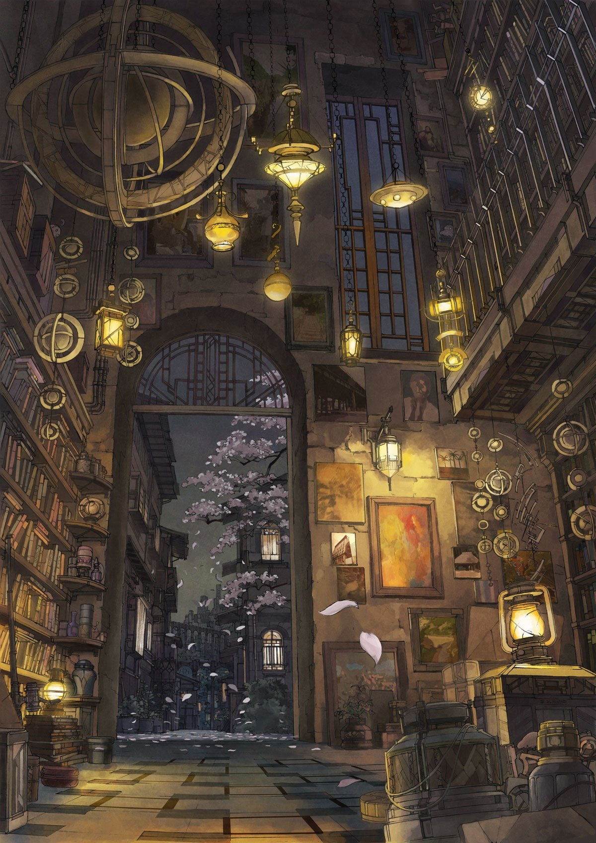 1200x1700 Fantasy Library Concept Art, Phone