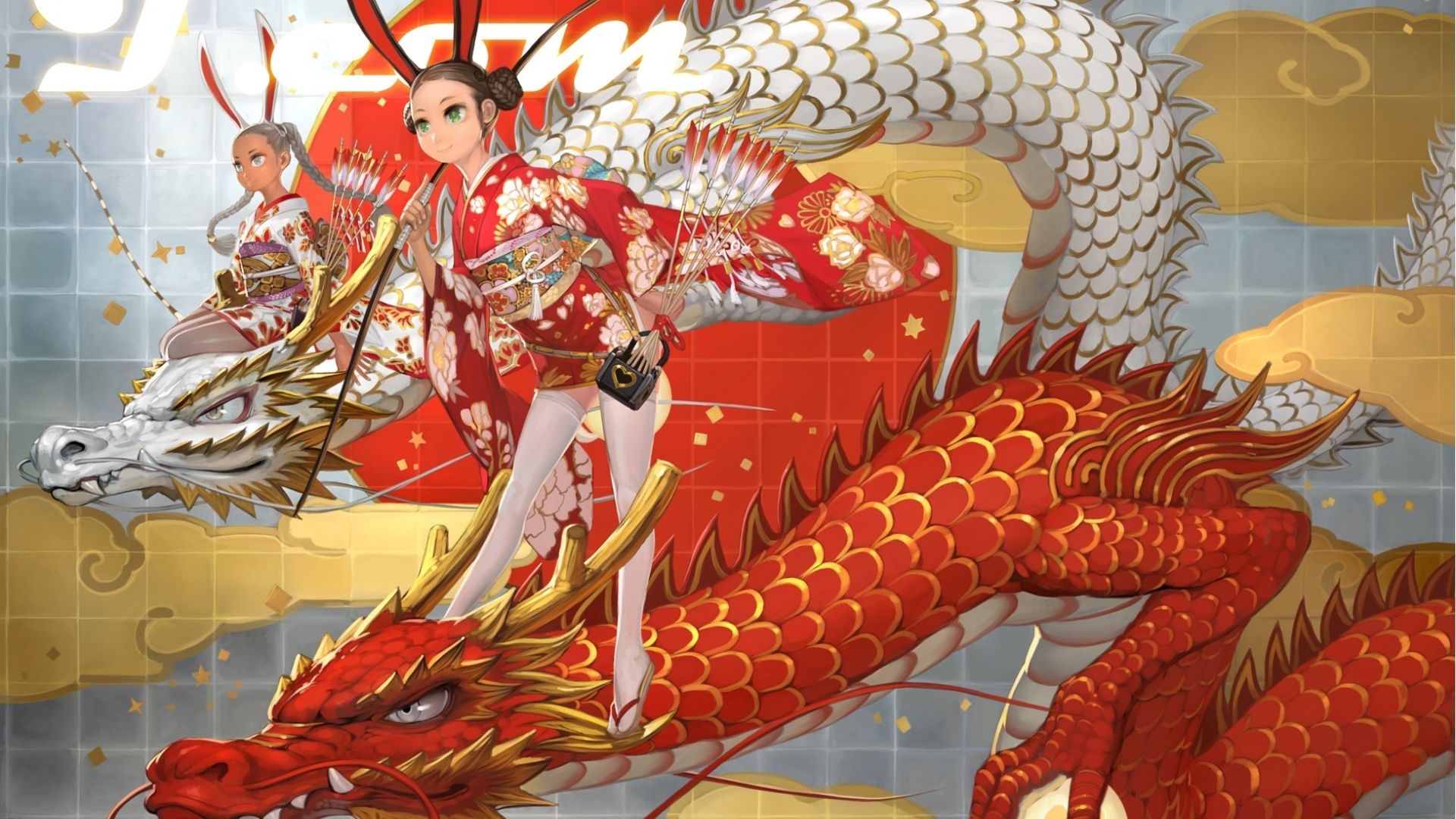 1920x1080 Free download Red Japanese Dragon Wallpaper Dragons kimono, Desktop