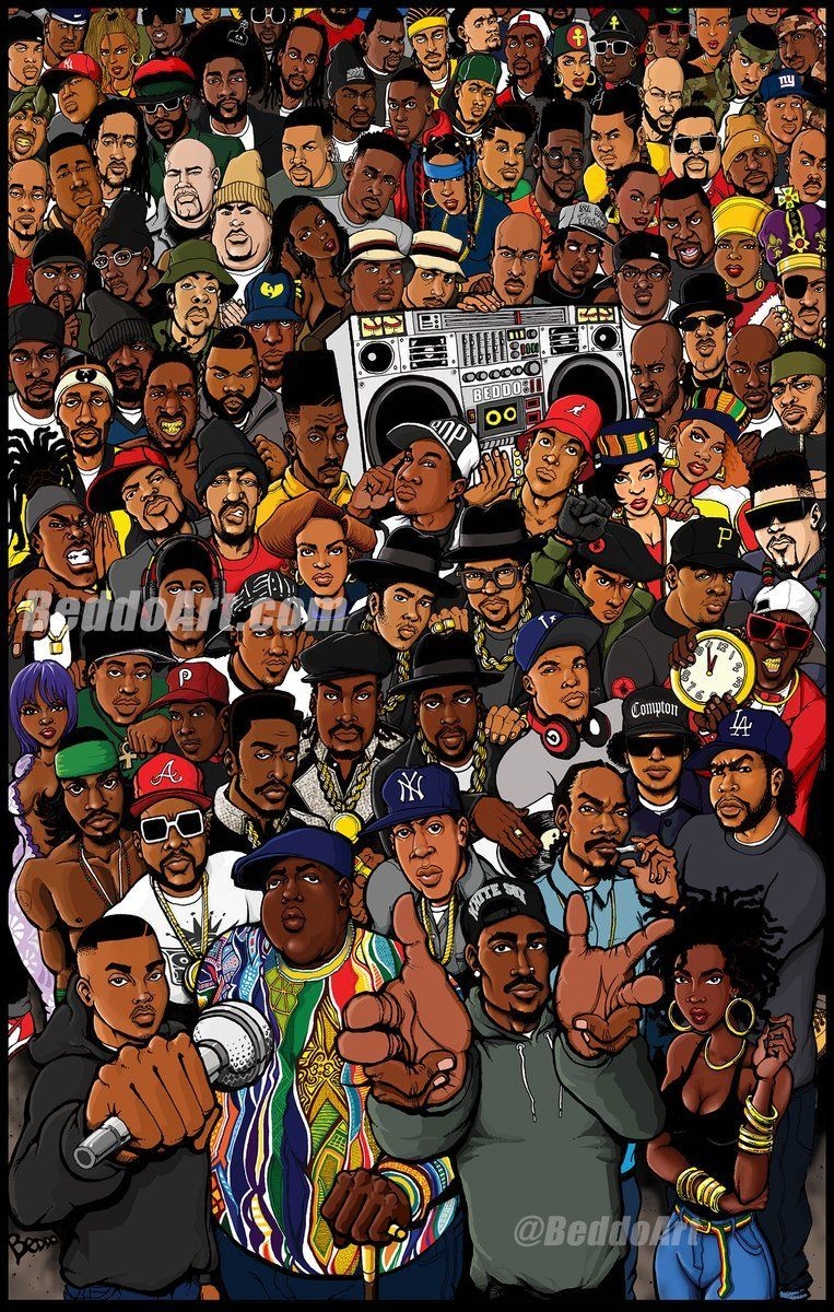 770x1200 The Golden Age of Hip Hop by Beddo (color version) print / poster. Hip hop artwork, Hip hop poster, Hip hop art, Phone