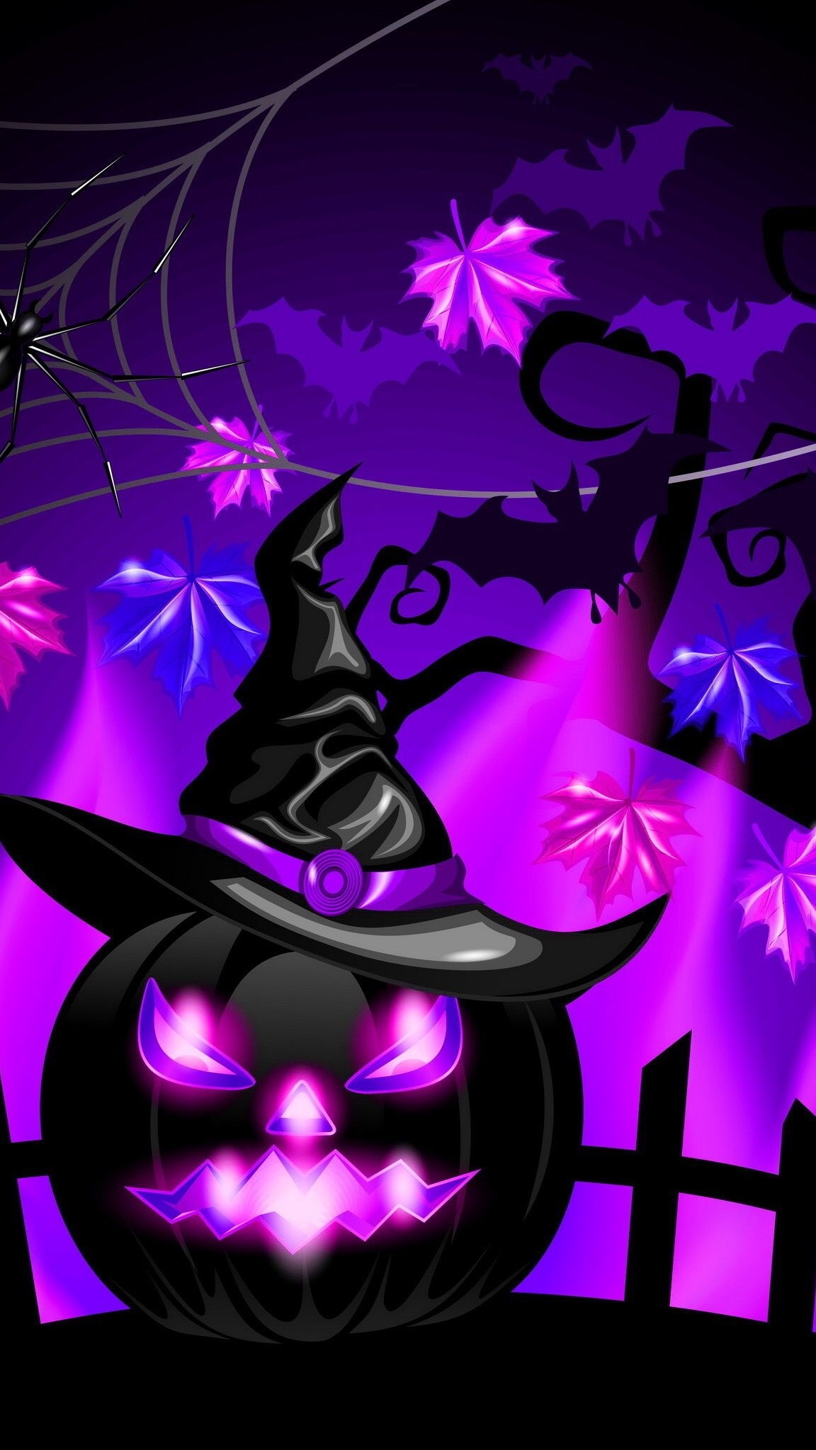 1160x2050 Purple Halloween Wallpaper, Phone