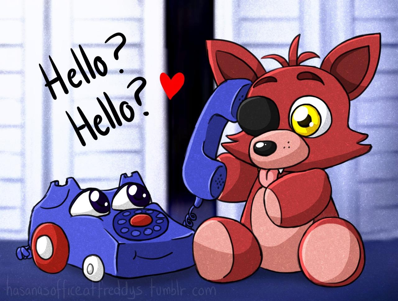 1280x970 Purple telephone and teddy foxy Nights at Freddy's, Desktop