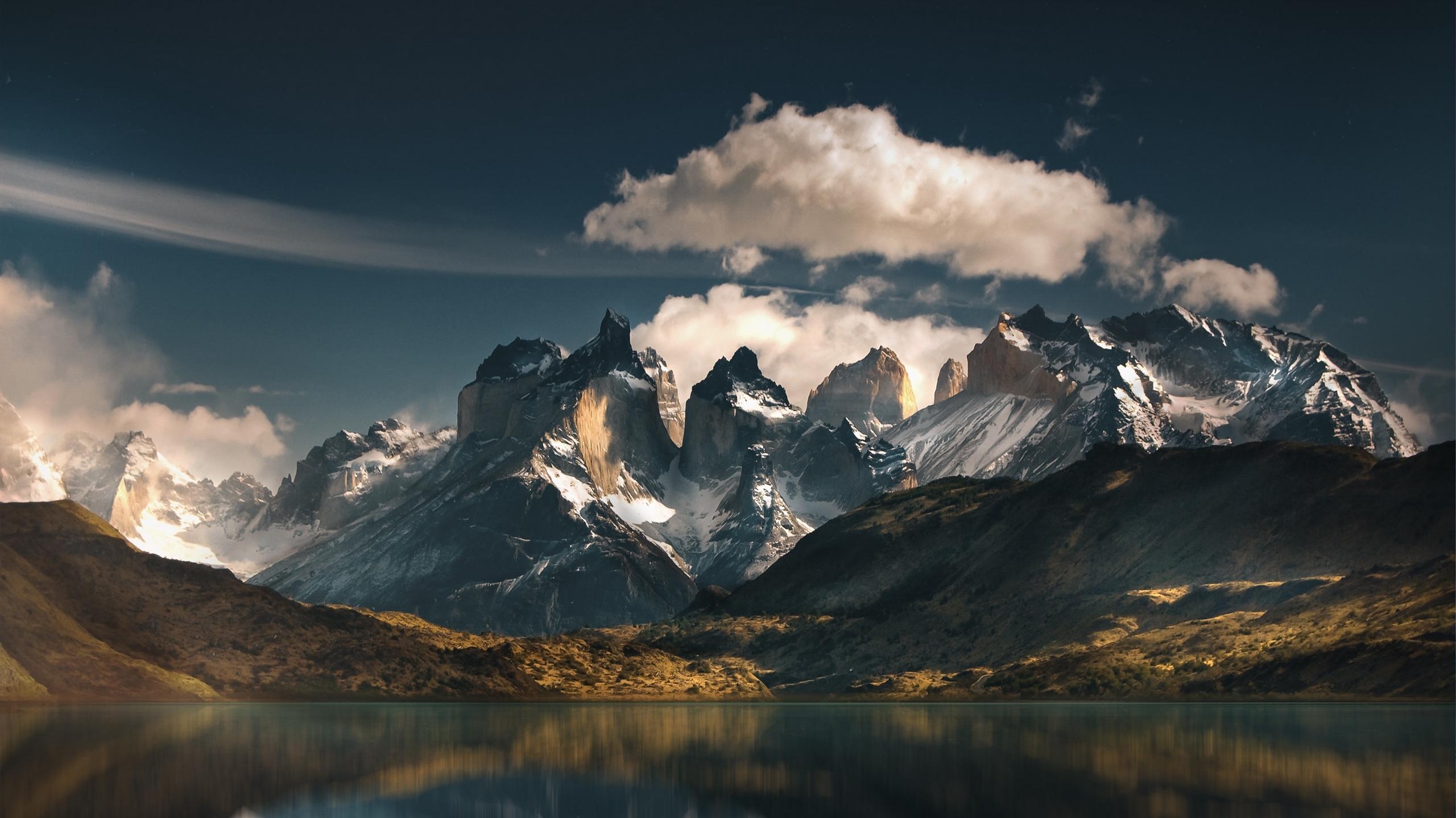 2560x1440 Download wallpaper  mountains, lake, national park, Desktop