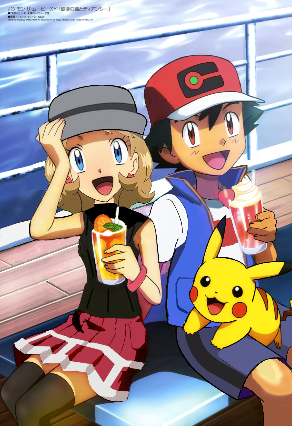 1140x1670 Amourshipping poster with JN Ash and Serena, Phone