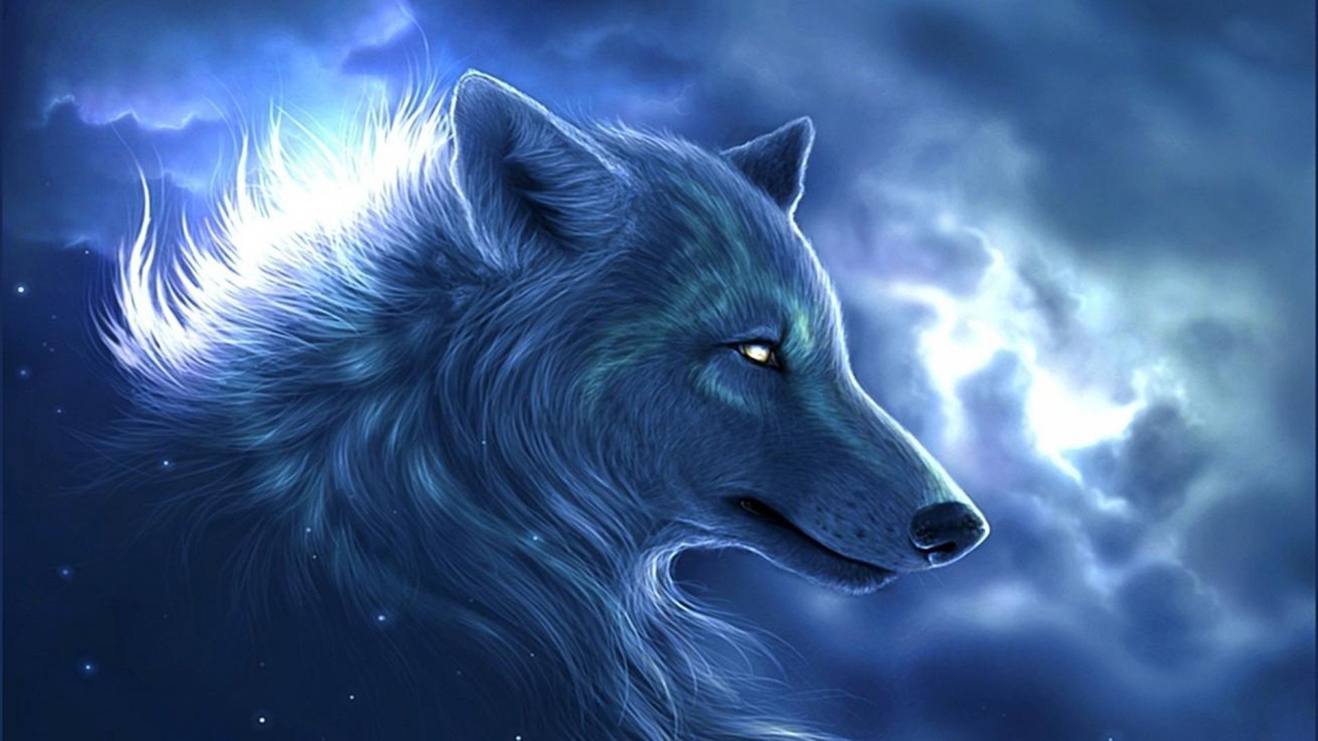 1920x1080 Cool Galaxy Wolf Wallpaper HD, Desktop