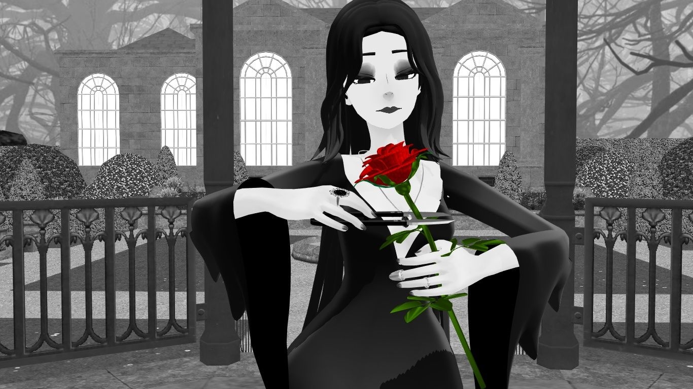 1370x770 MMD Morticia Addams {Halloween Special}, Desktop