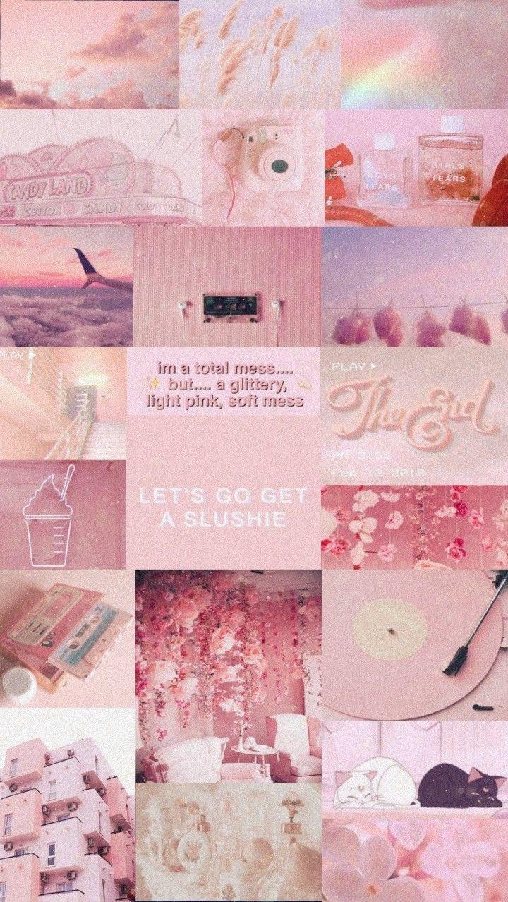 720x1280 Pink Aesthetic Wallpaper Collage, Phone