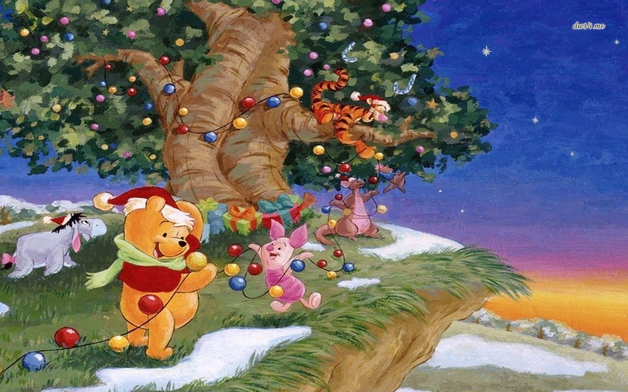 1280x800 Free download Winnie the Pooh Christmas wallpaper Cartoon, Desktop