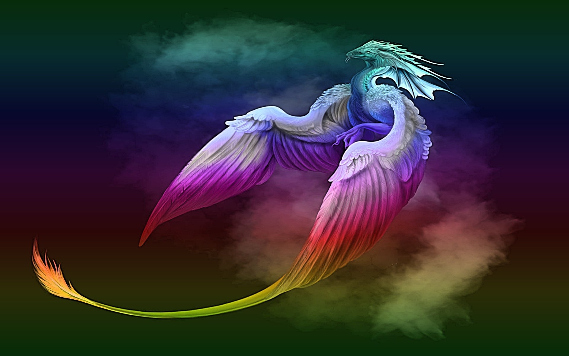 1920x1200 Rainbow Phoenix Dragon Fantasy, Desktop