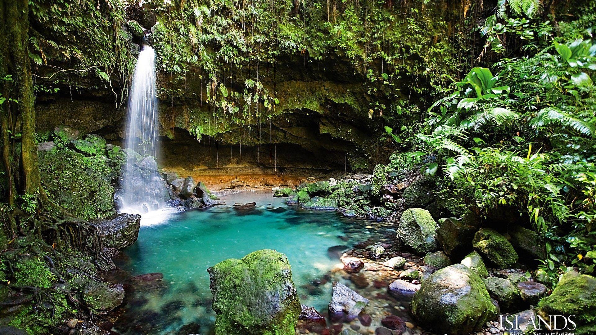 1920x1080 Wallpaper Tagged With Dominica: Calendar Dominca Waterfall, Desktop