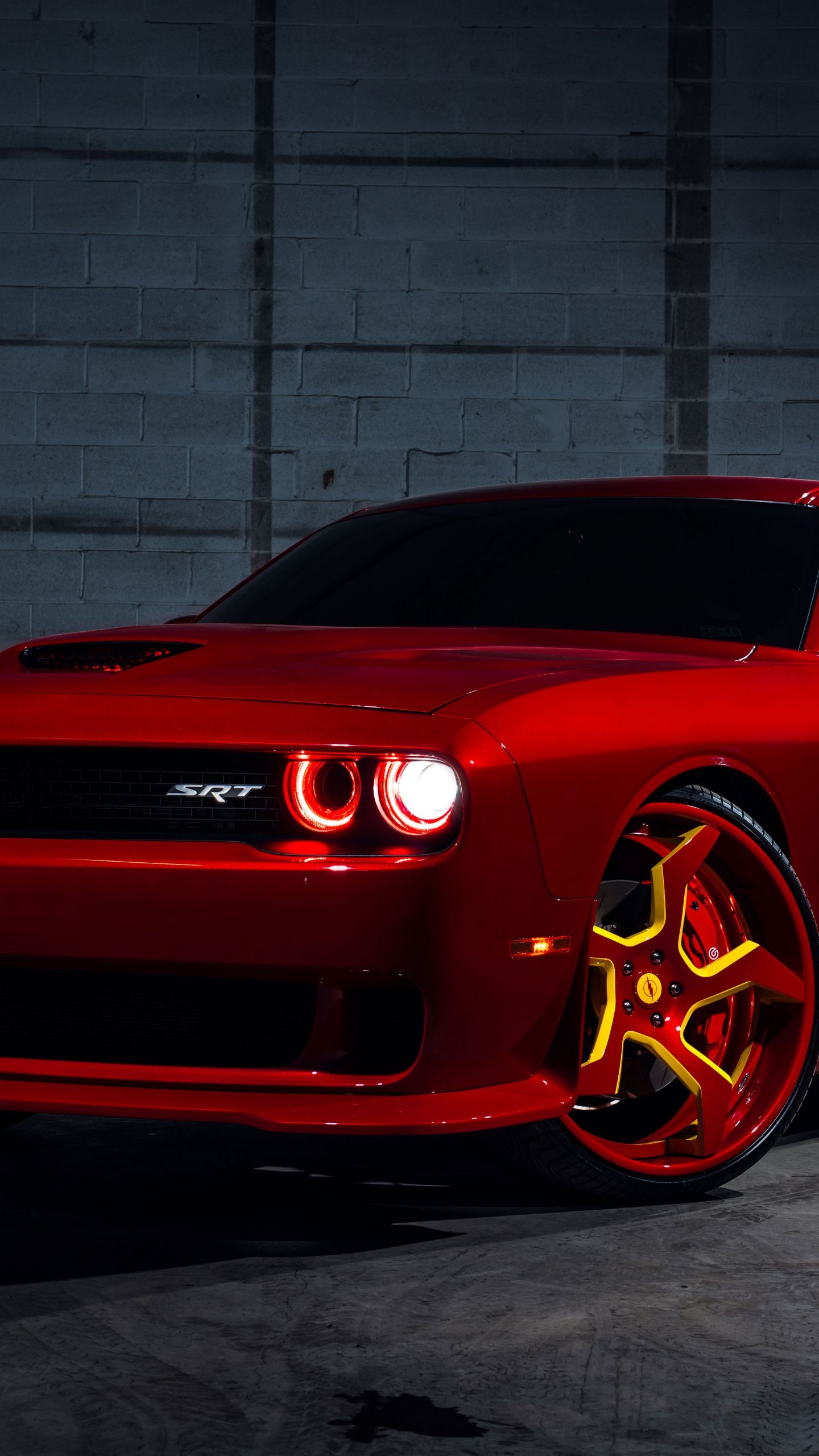 1440x2560 Download  wallpaper red, dodge challenger srt hellcat, Phone