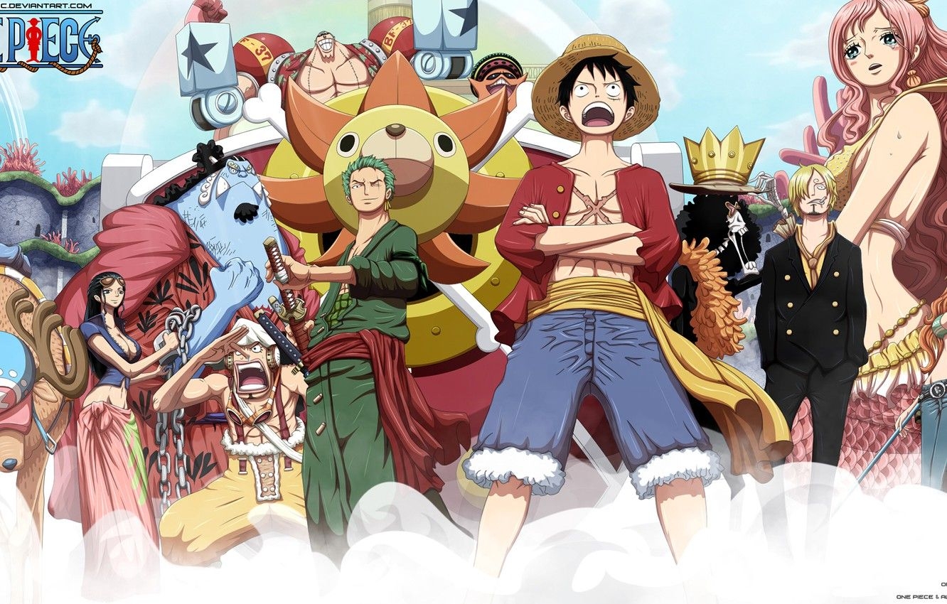 1340x850 Wallpaper Robin, Nami, Usopp, Brook, Zoro, Sanji, Luffy, Choper, One piece image for desktop, section прочее, Desktop