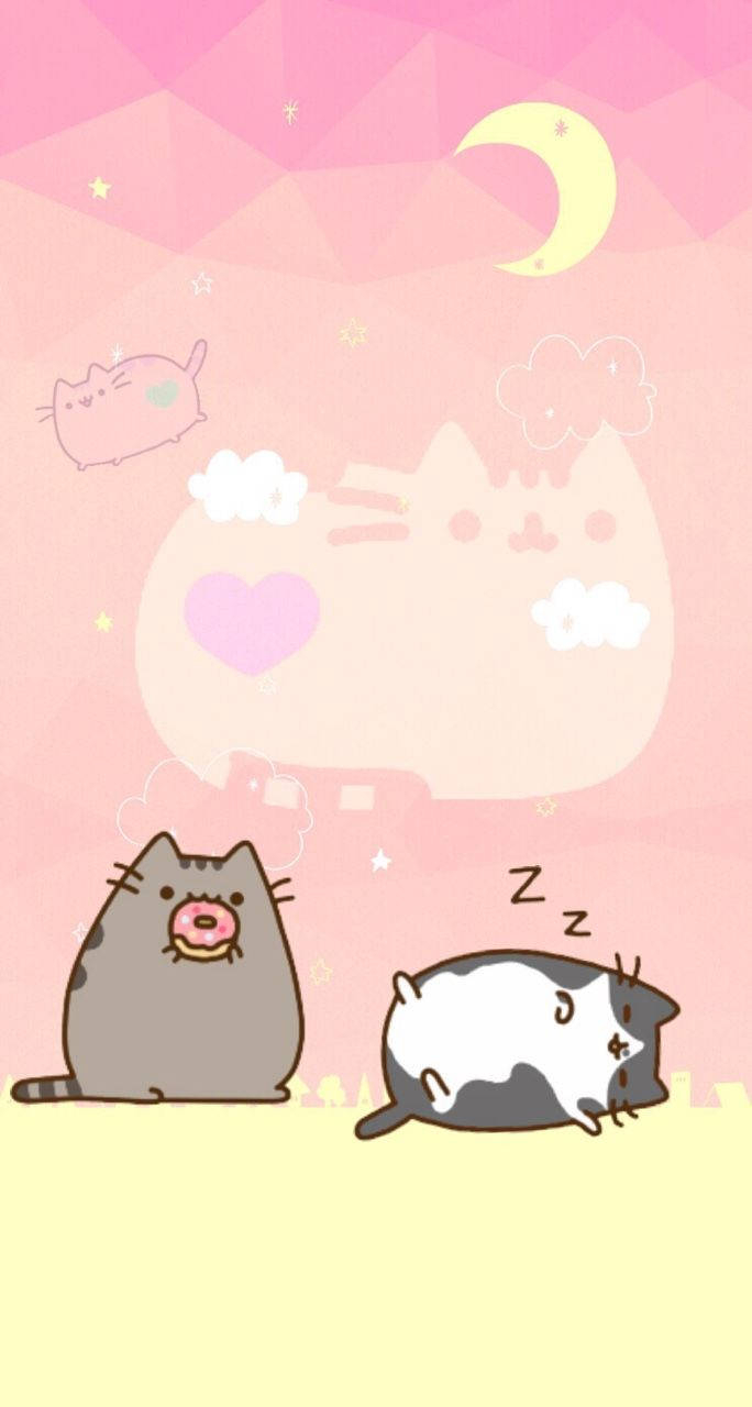 690x1280 Pusheen And Tommy Wallpaper, Phone