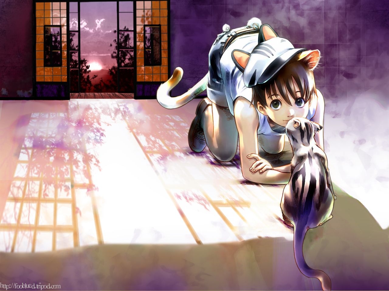 1280x960 View Hood Anime Cat Boy Wallpaper Picture, Desktop