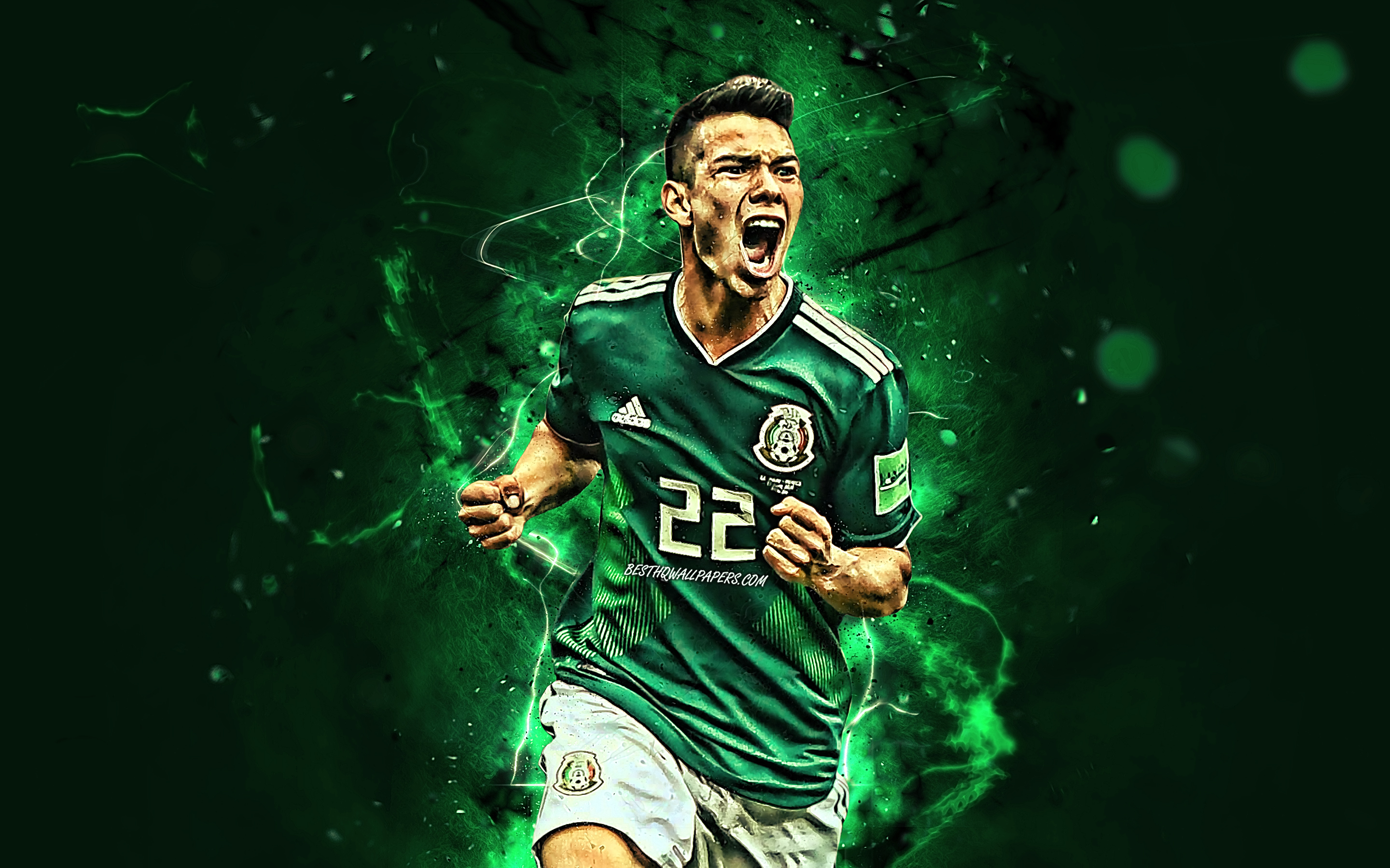 2880x1800 Download wallpaper Hirving Lozano, goal, Mexico National Team, joy, Desktop