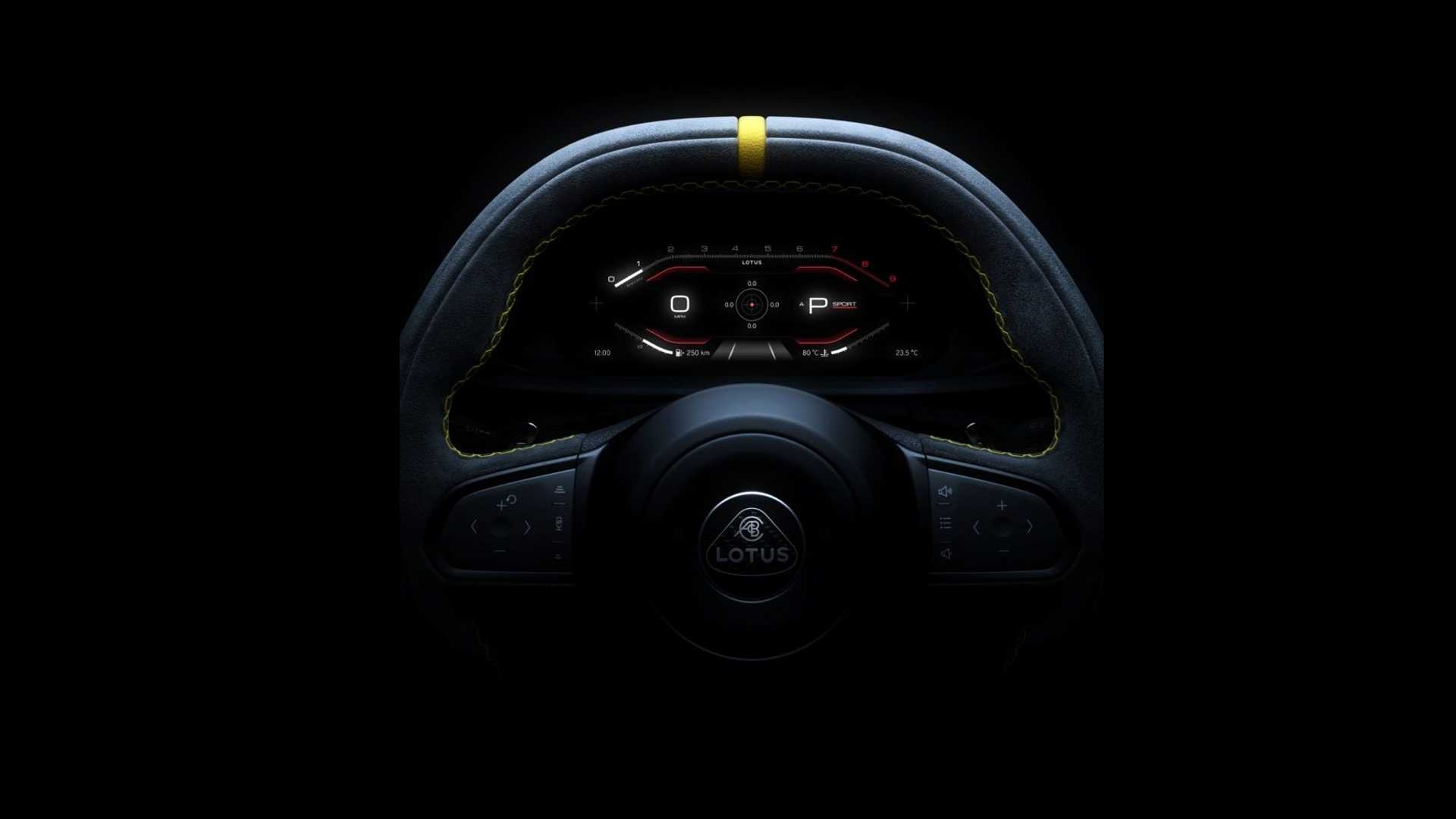 1920x1080 Lotus Emira Teaser Shows Paddle Shifters And Digital Dashboard, Desktop