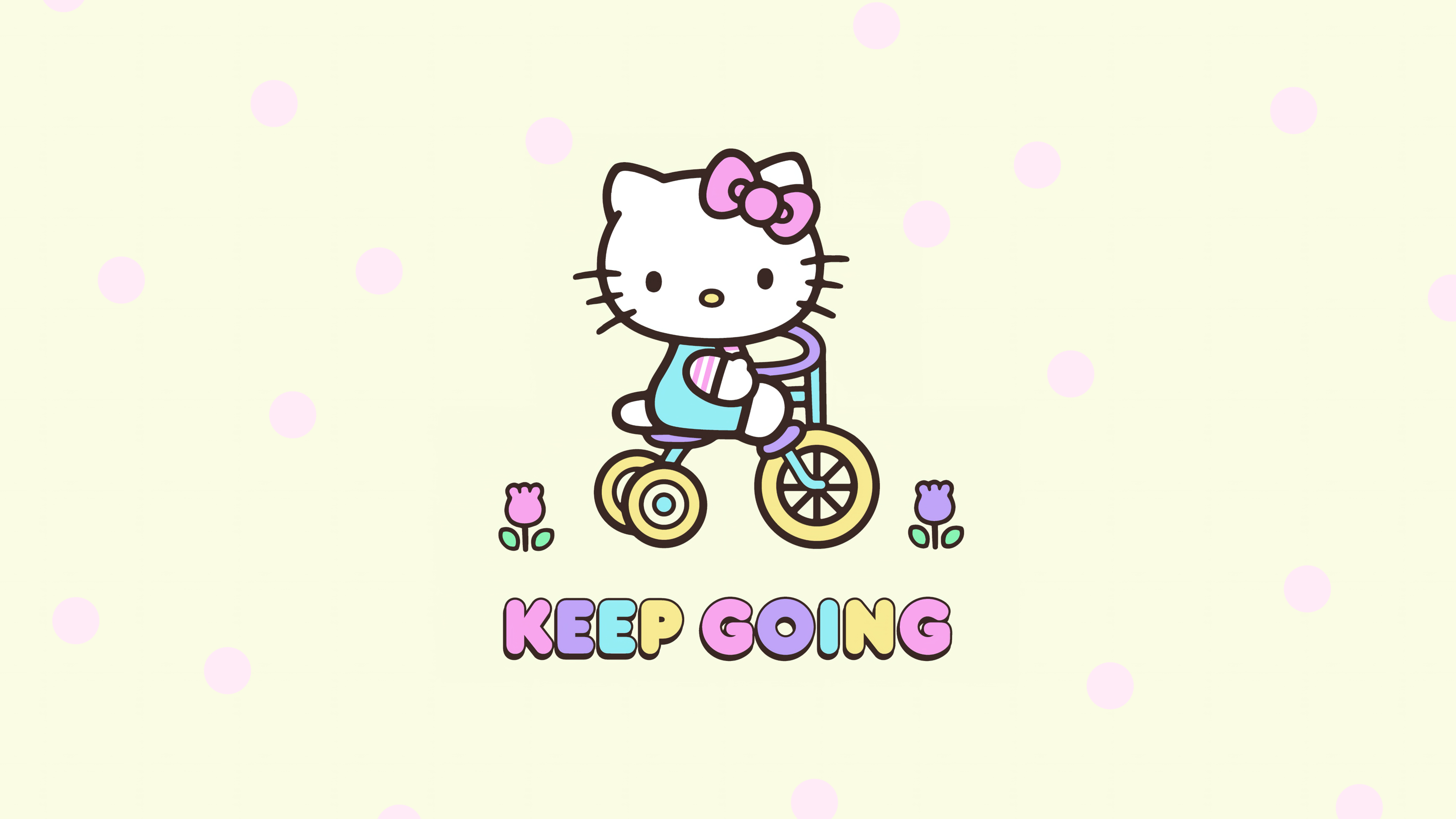 3840x2160 Keep going Wallpaper 4K, Hello Kitty background, Desktop