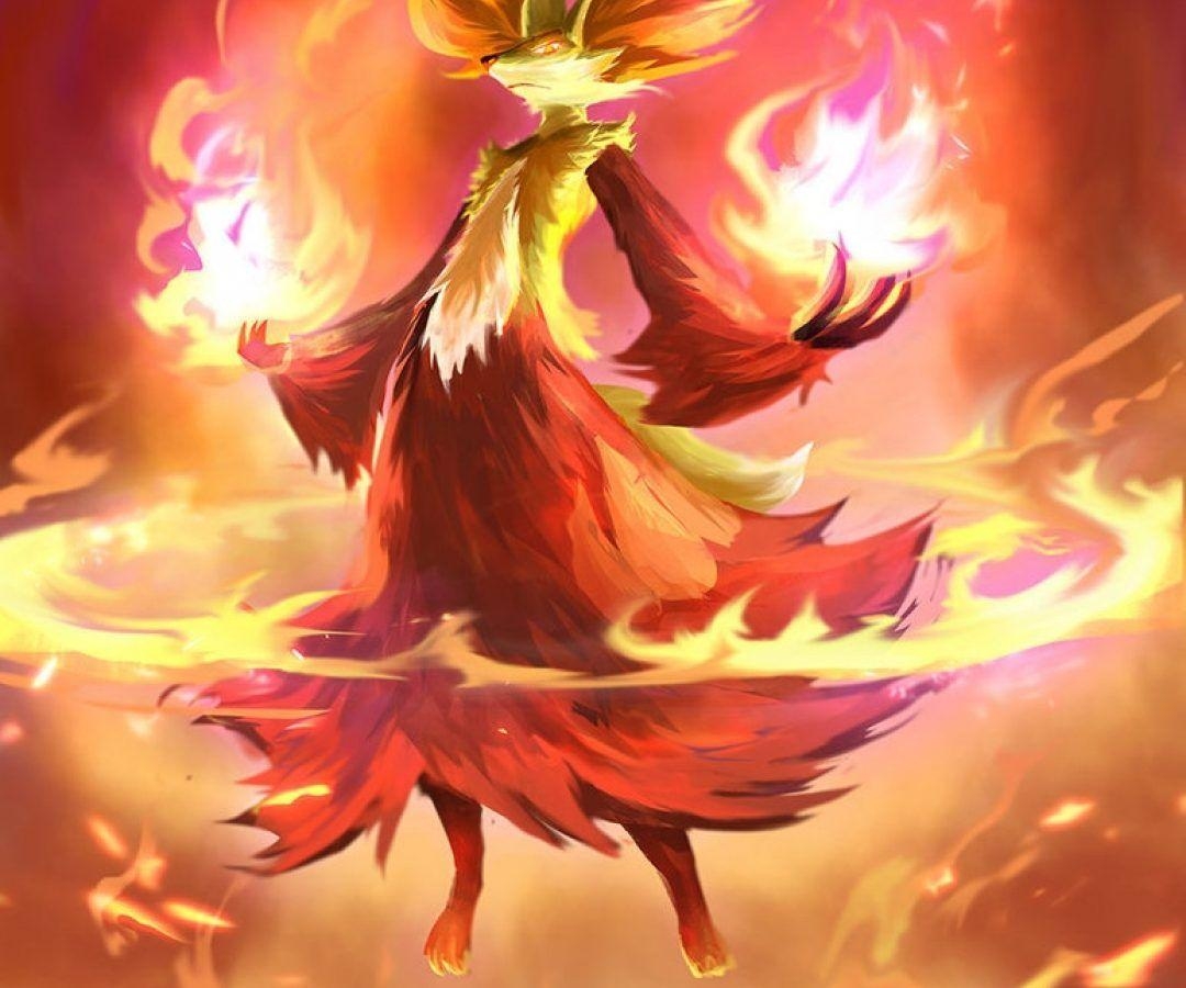 1080x900 Pokemon Mega Evolution Delphox UHD widescreen wallpaper, Desktop