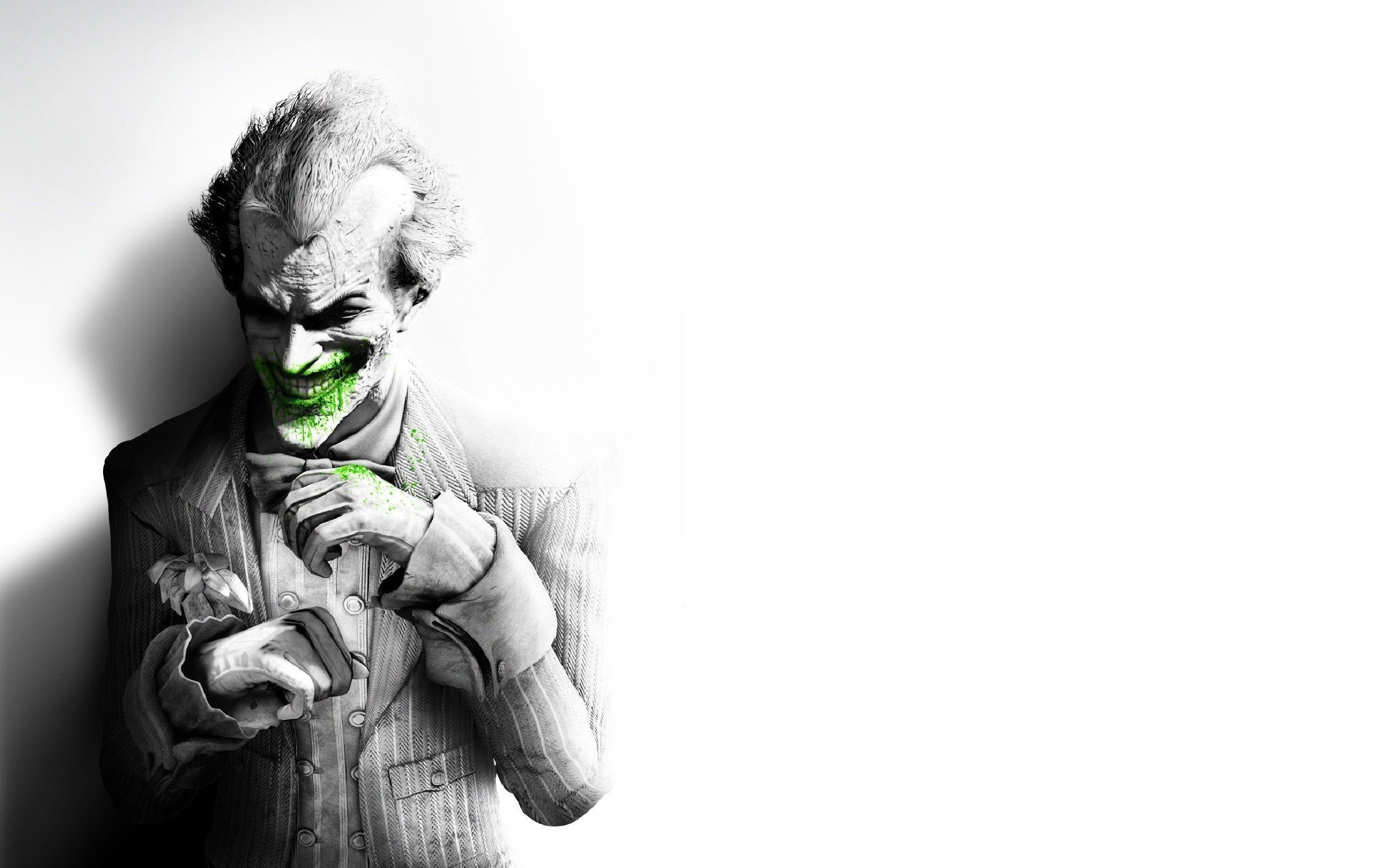 2560x1600 Batman city joker smile suit flower black and white wallpaper, Desktop