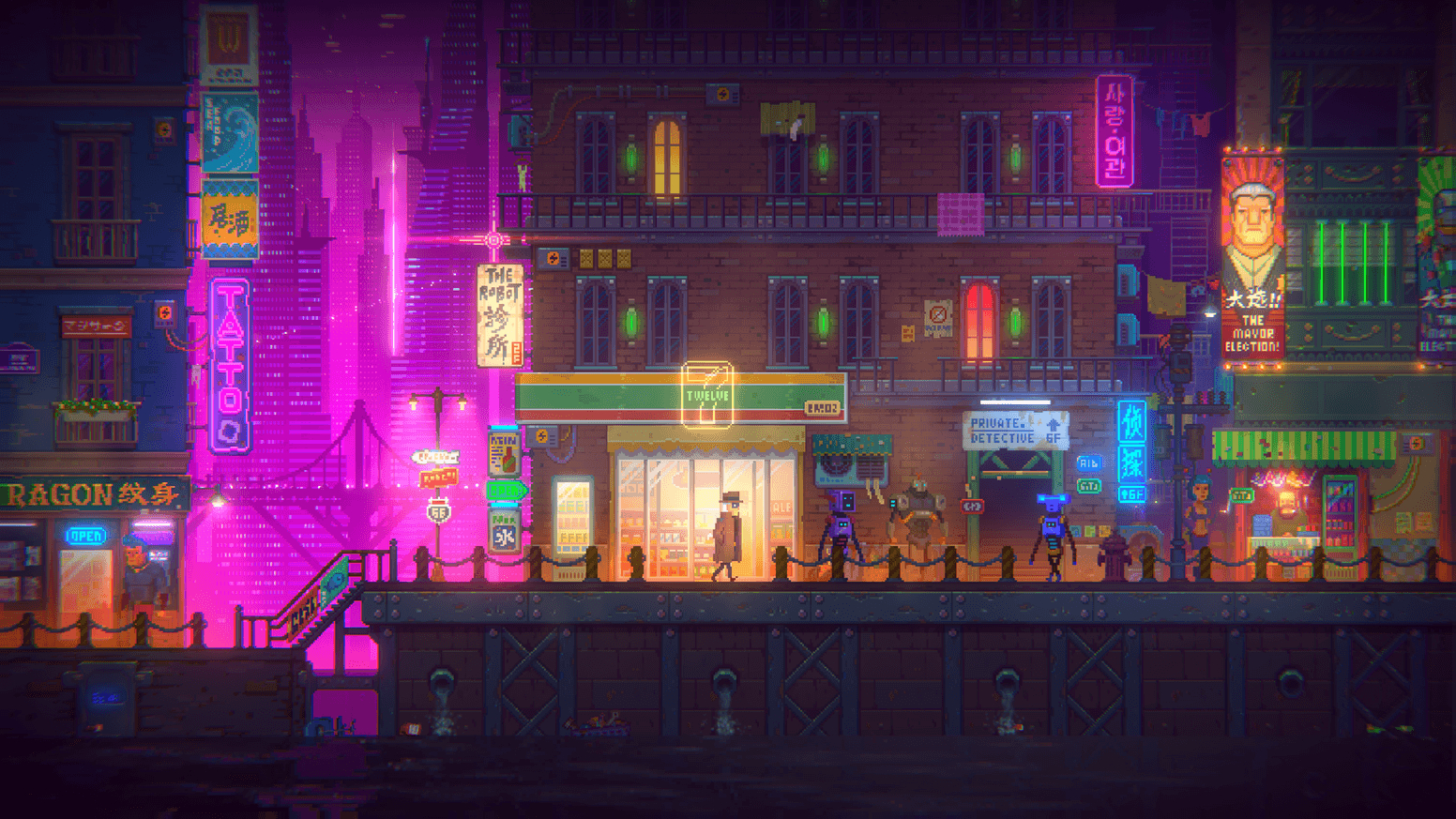 1560x880 Tales Of The Neon Sea, Retro Styled Pixel Art Adventure By Zodiac, Desktop