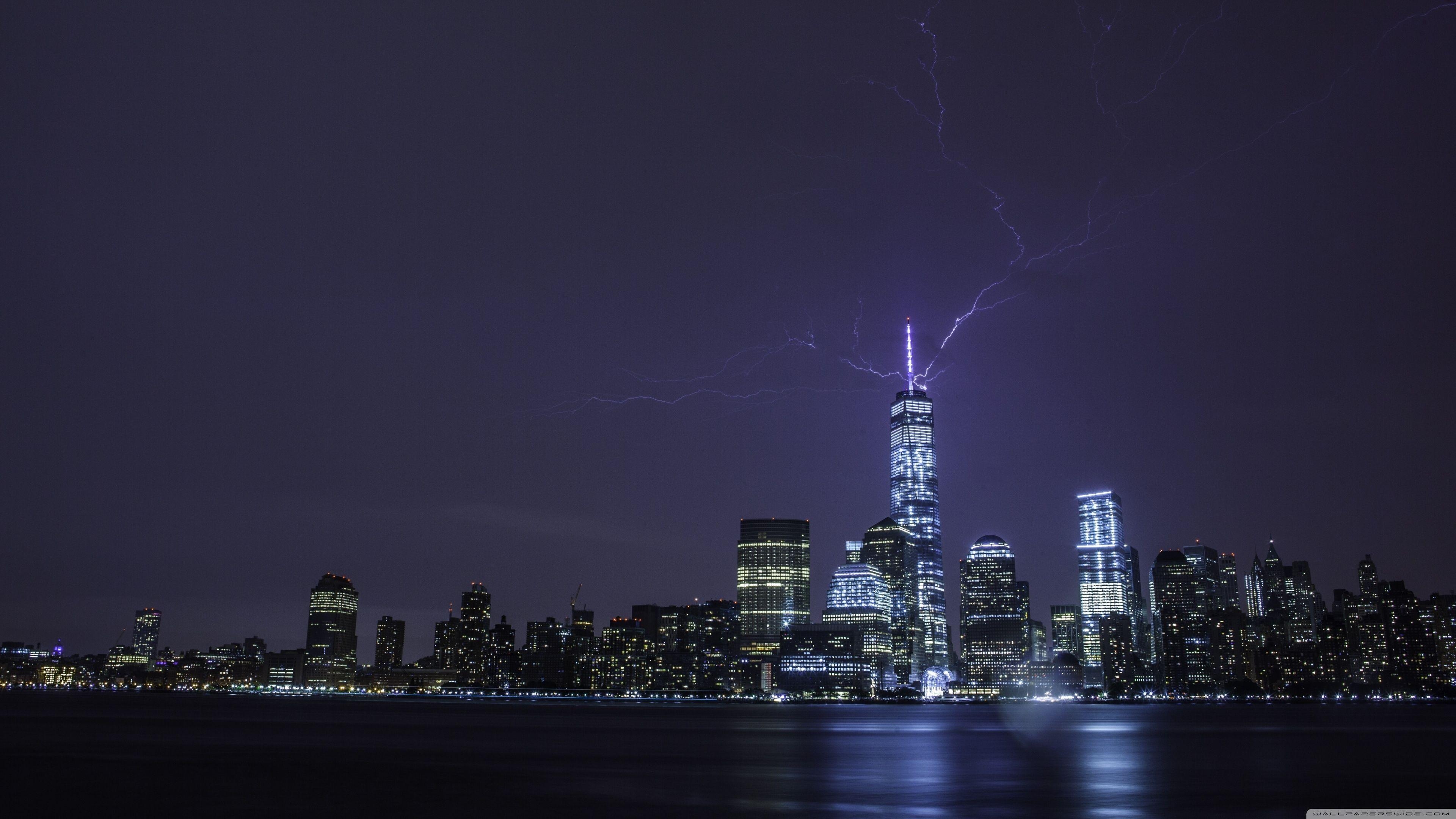 3840x2160 Lightning strikes One World Trade Center ❤ 4K HD Desktop Wallpaper, Desktop