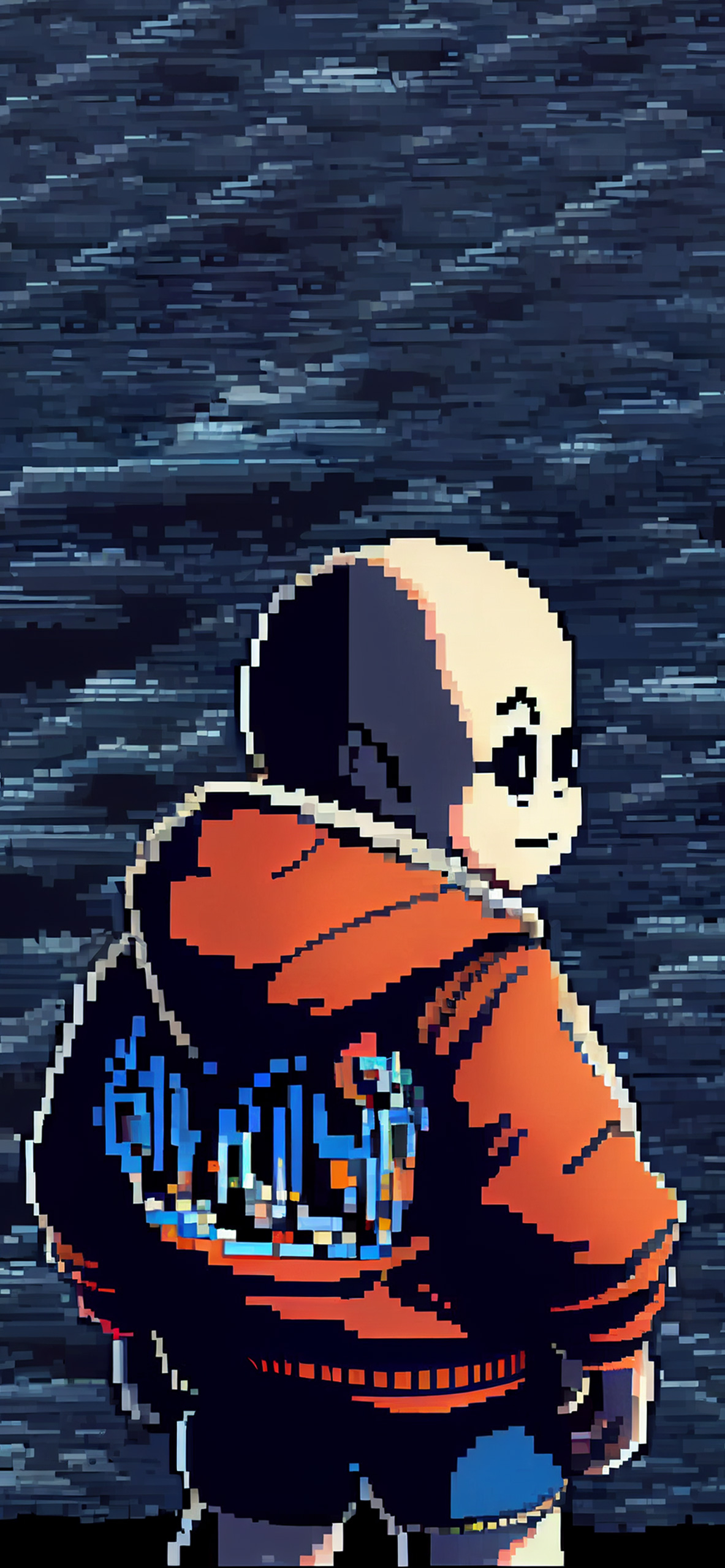 1190x2560 Undertale Sans in Orange Jacket, Phone