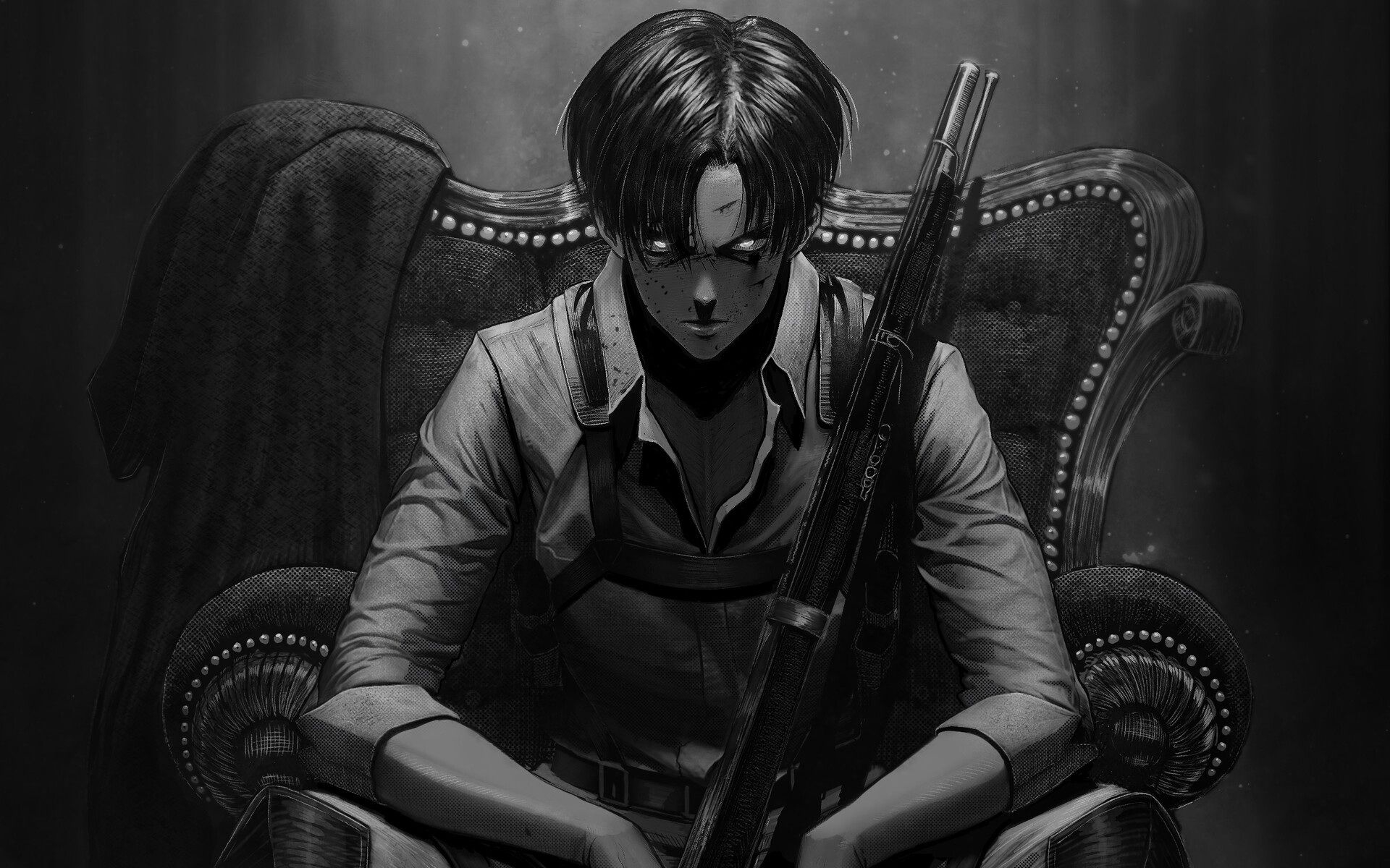 1920x1200 Wallpaper of Anime, Levi Ackerman, Gun, Attack on Titan background & HD image, Desktop