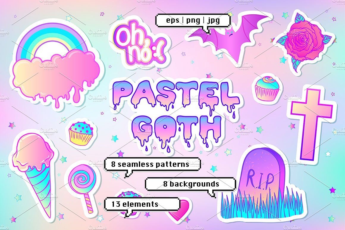 1160x780 PASTEL GOTH, Patches & Patterns. Custom Designed Graphic Patterns, Desktop