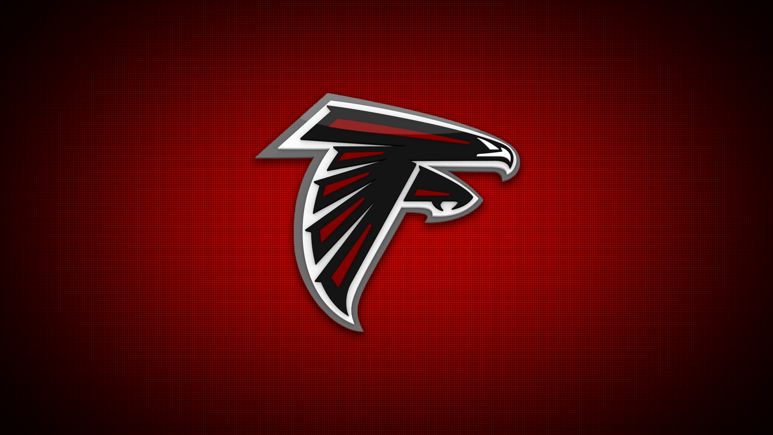 2560x1440 falcons, Atlanta Falcons, Logo, Red background, Minimalism, Desktop