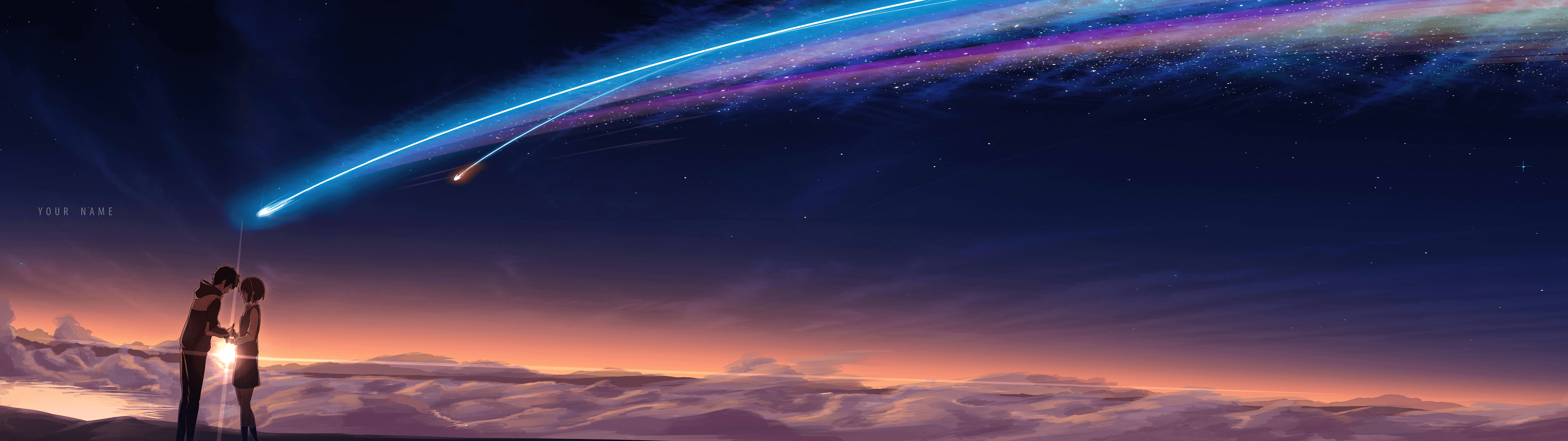 3840x1080 Kimi no na wa. Your Name. Hastily done dual monitor, Dual Screen