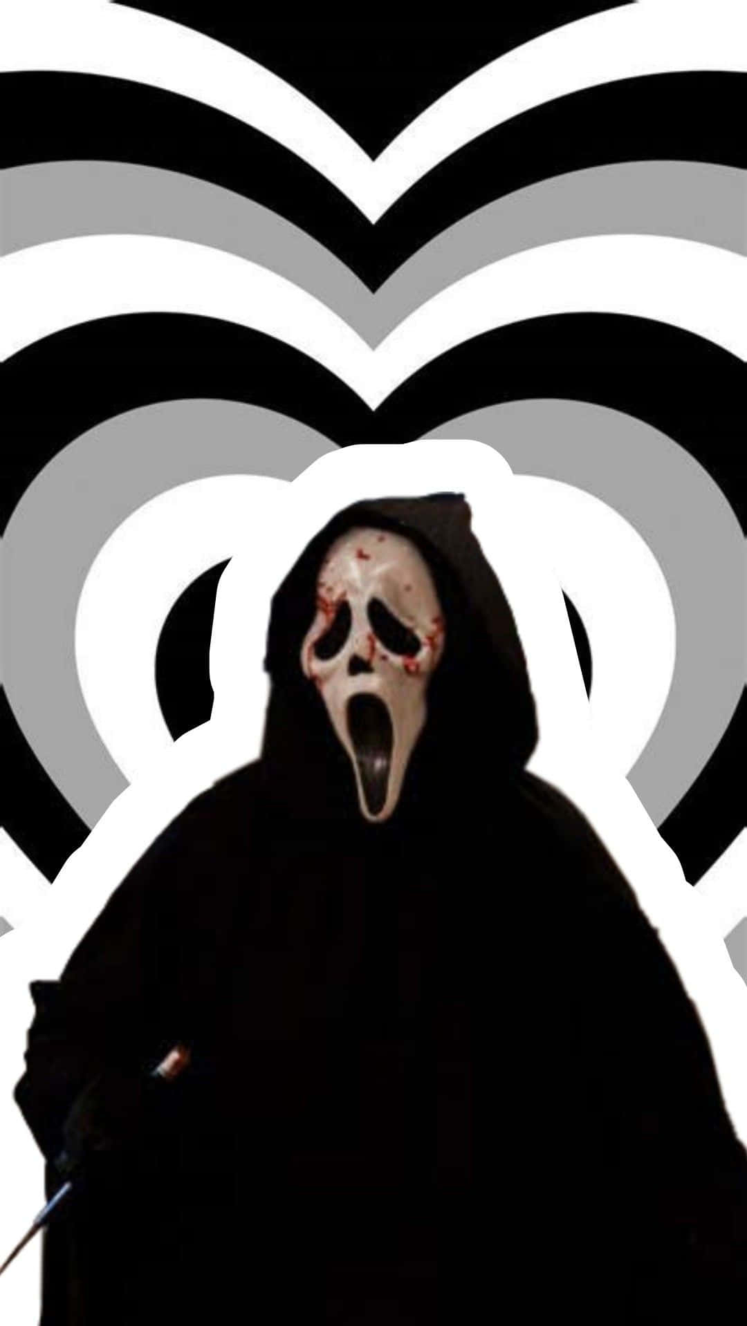 1080x1920 Download Cute Ghostface In Dark Heart Background Wallpaper, Phone