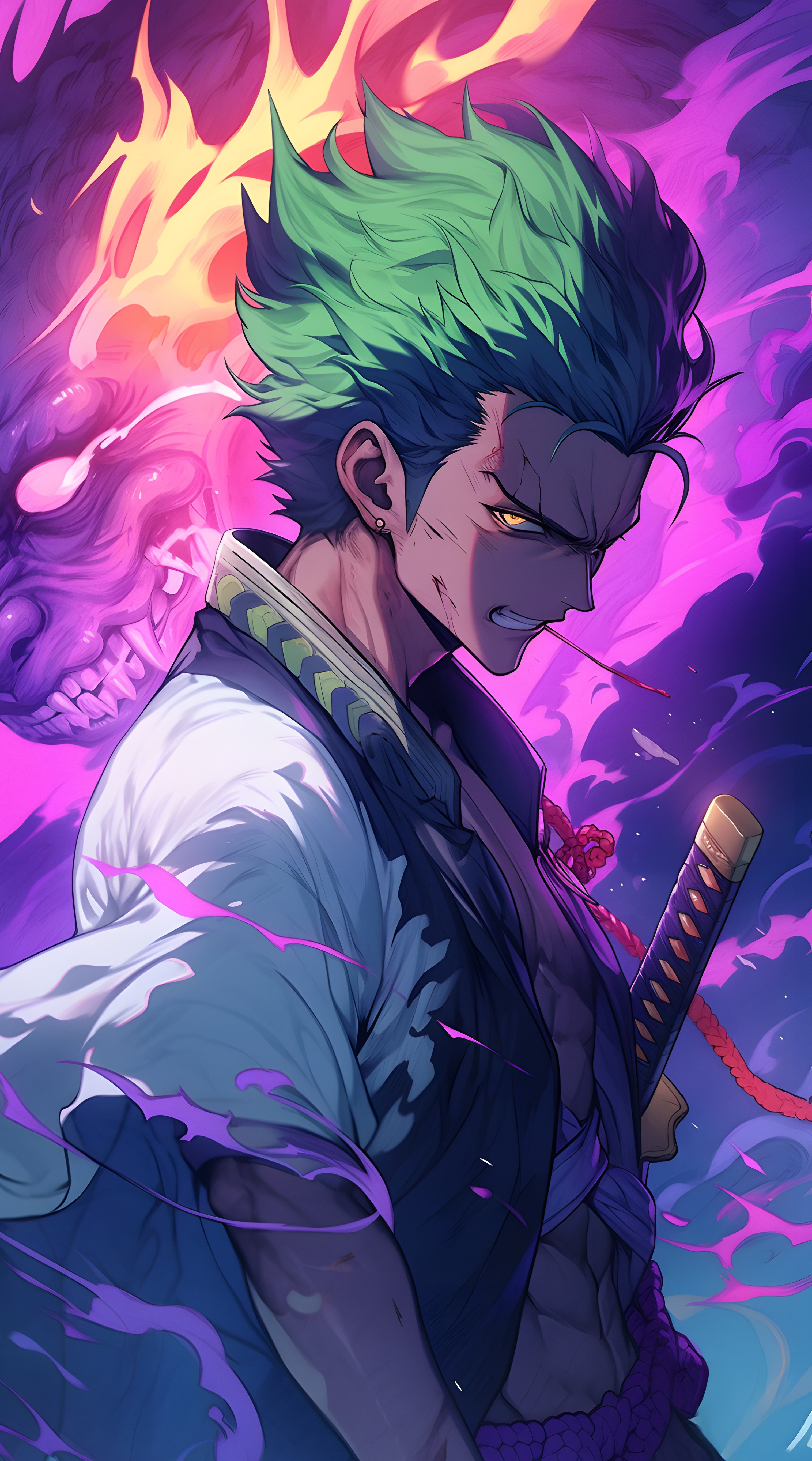 3040x5460 One Piece Roronoa Zoro Green Wallpaper, Phone