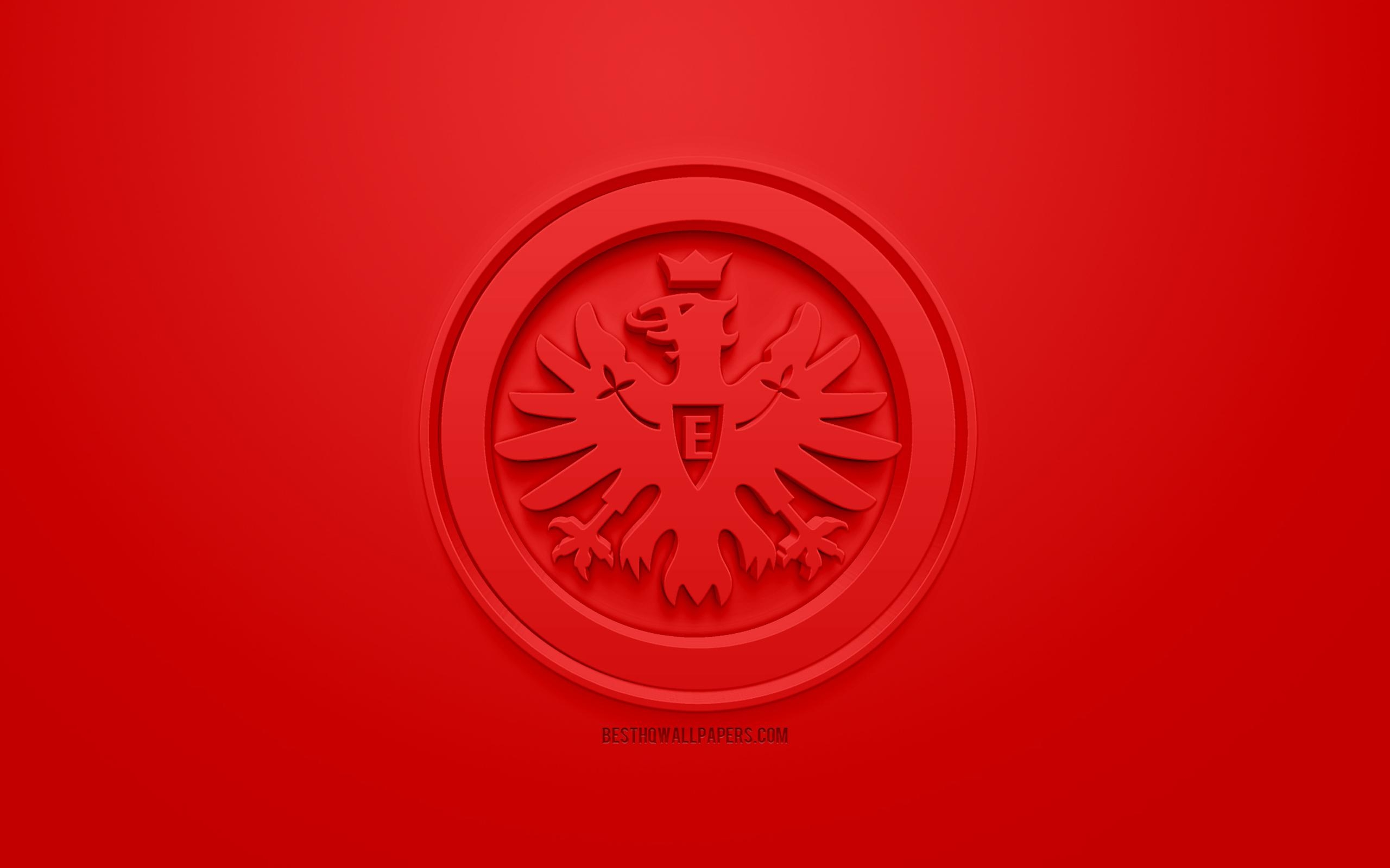 2560x1600 Download wallpaper Eintracht Frankfurt, creative 3D logo, red, Desktop