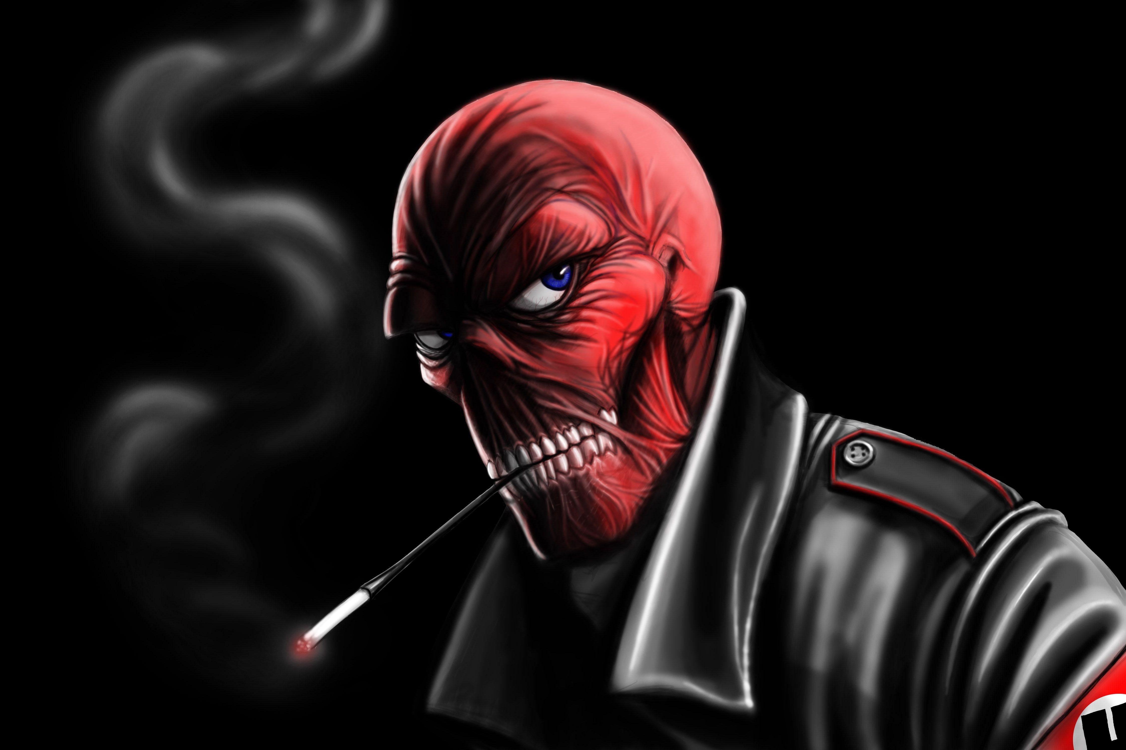 4500x3000 Red Skull 4k Ultra HD Wallpaper, Desktop