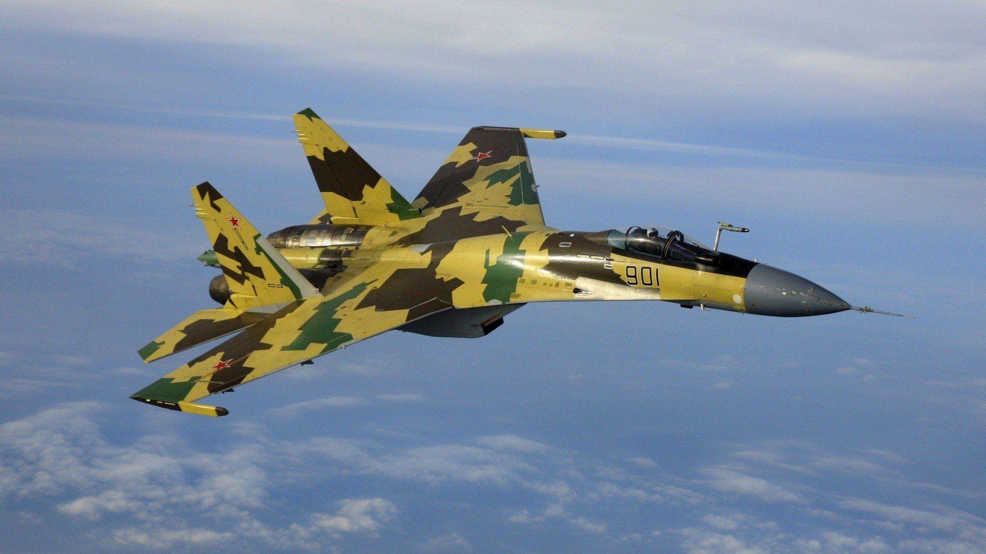 1920x1080 Clouds Aircraft Su 27 Flanker Aviation Skyscapes Fighter Jets, Desktop