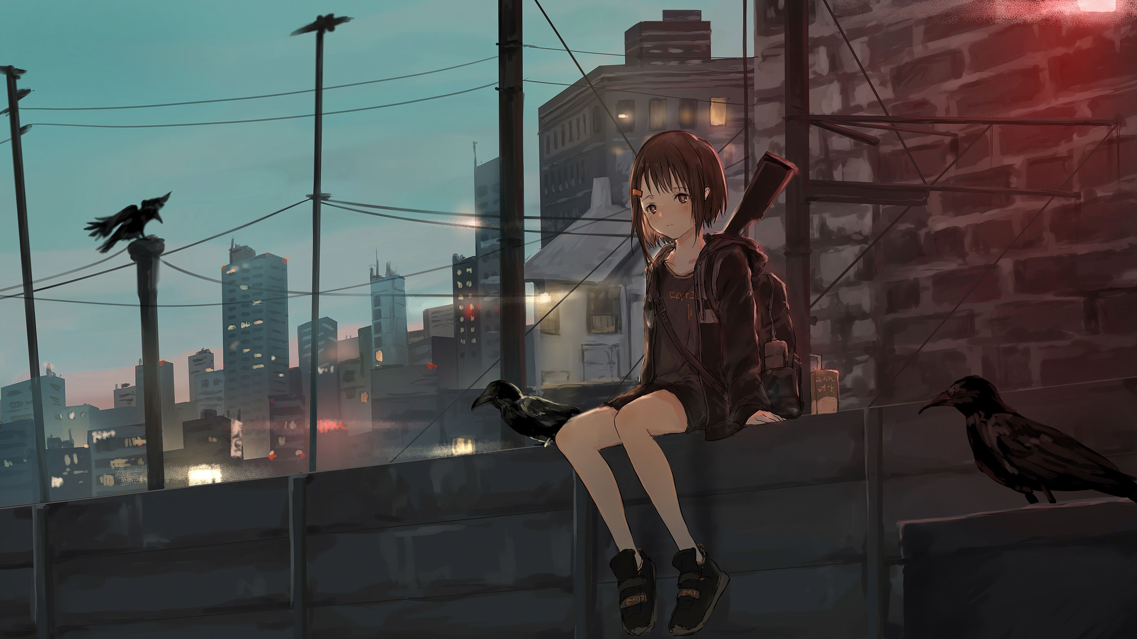 3840x2160 Anime Sad Girl Wallpaper HD, Desktop